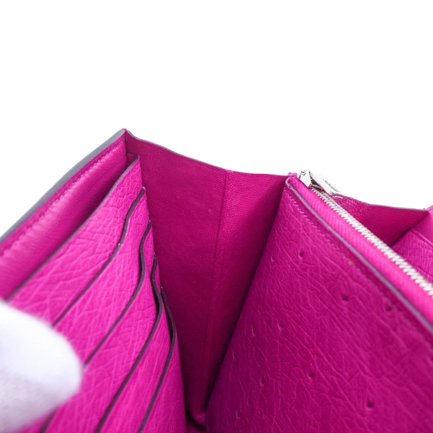 Hermes Constance Wallet Ostrich Rose Popou