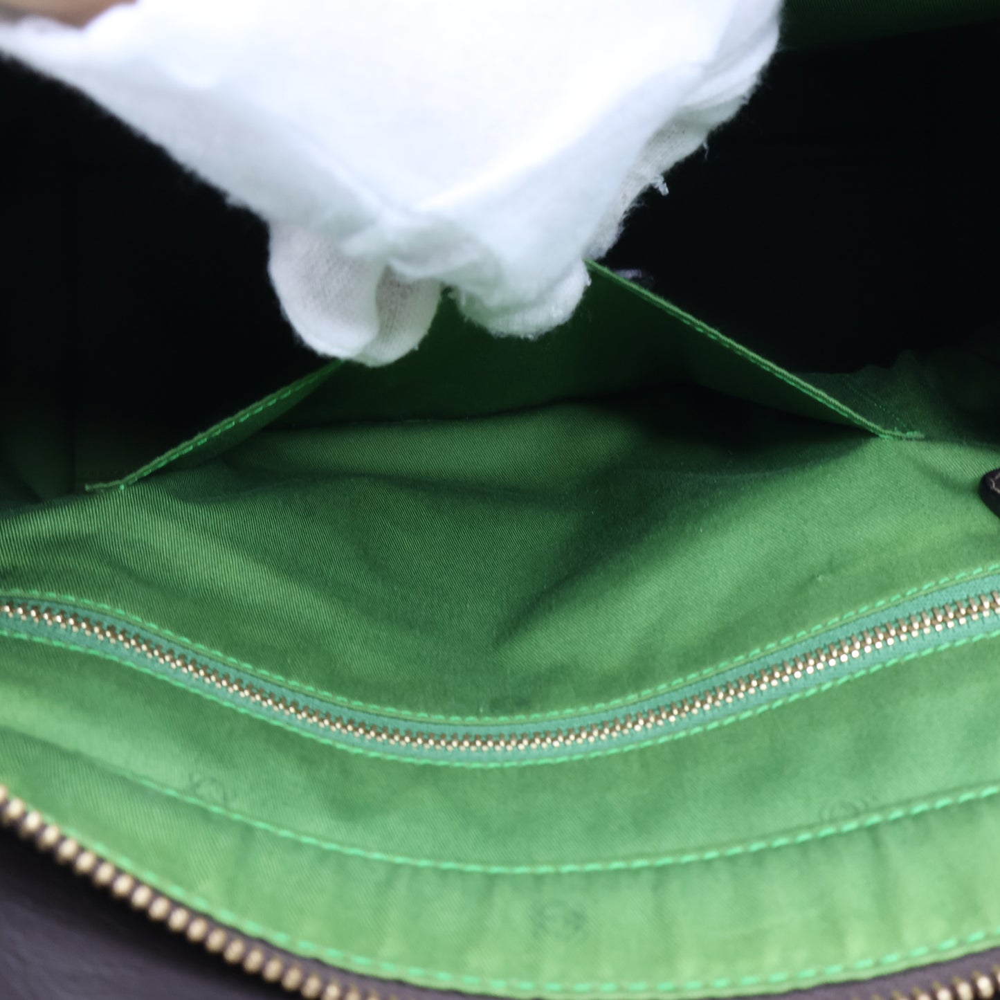 Loewe Anagram Tricolor Pebbled Handbag Leather Tan Green