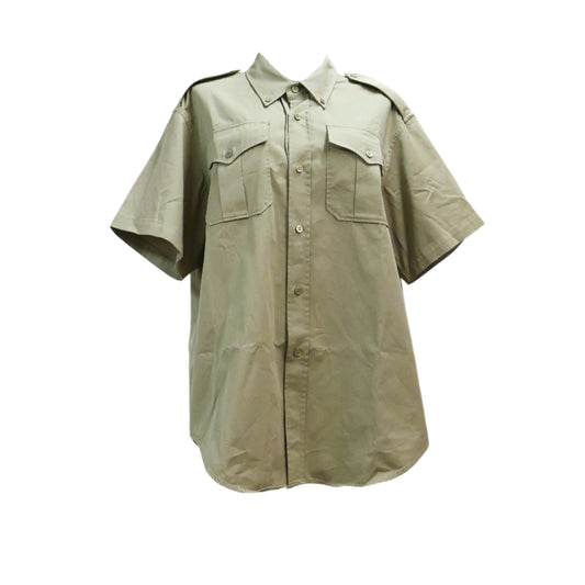 Balenciaga Shirt Short Sleeve Khaki Cotton