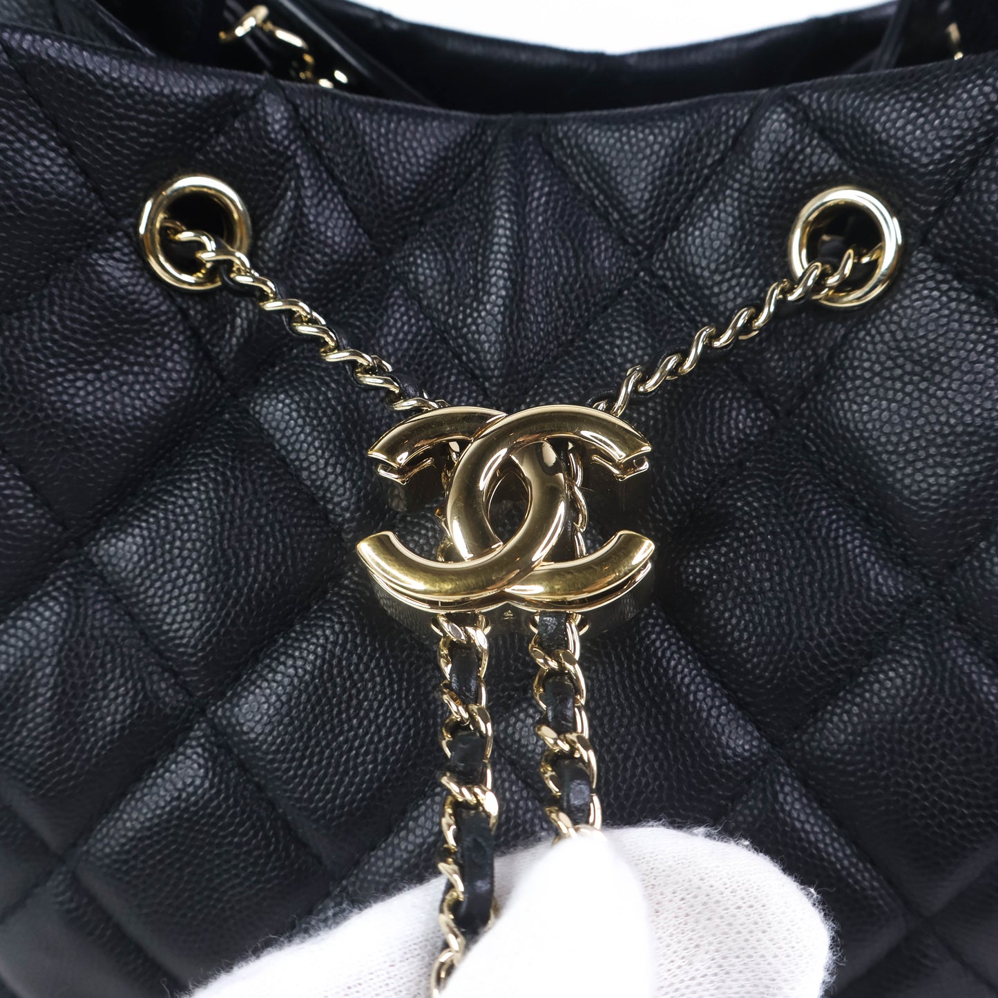 Chanel Drawstring Bag Black Caviar