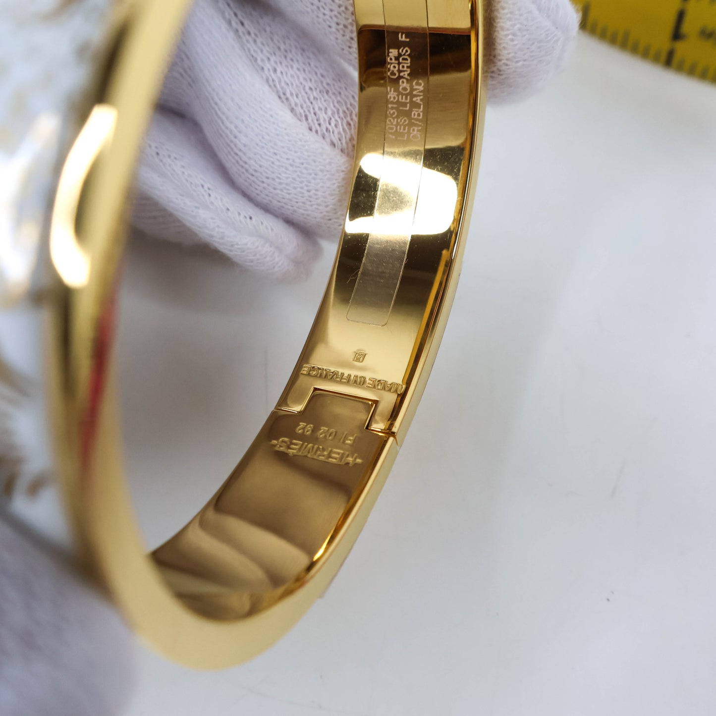 Hermes Clic H Bracelet Les Leopard GHW