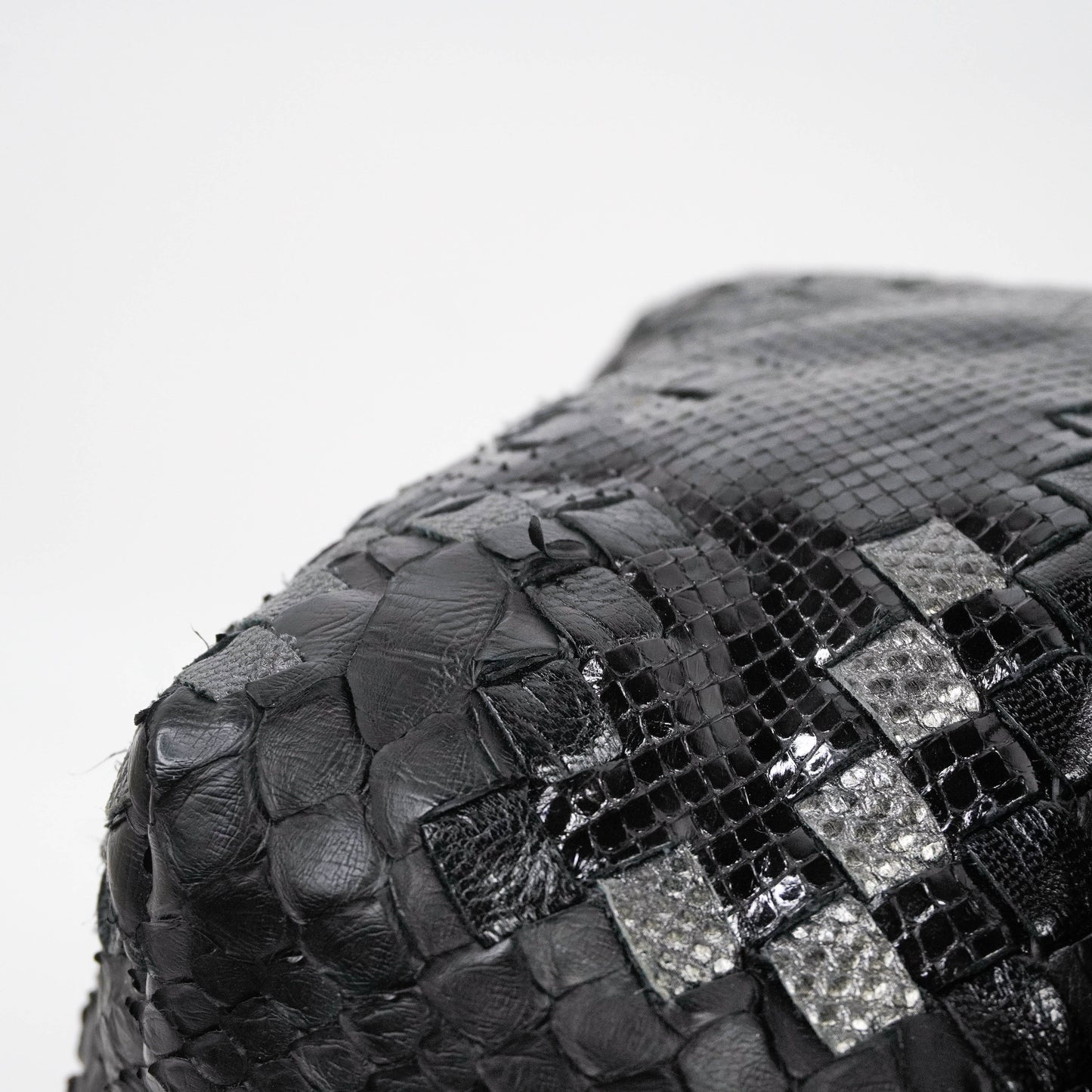 Bottega Handbag Python Black