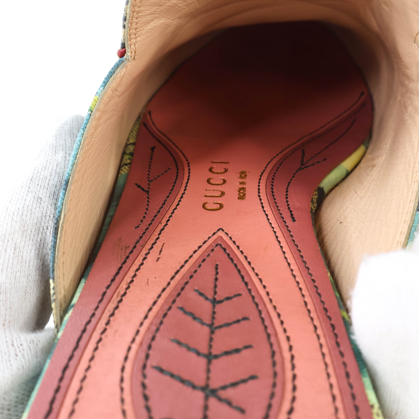 Gucci Horsebit Flat Princetown Floral Blue 38