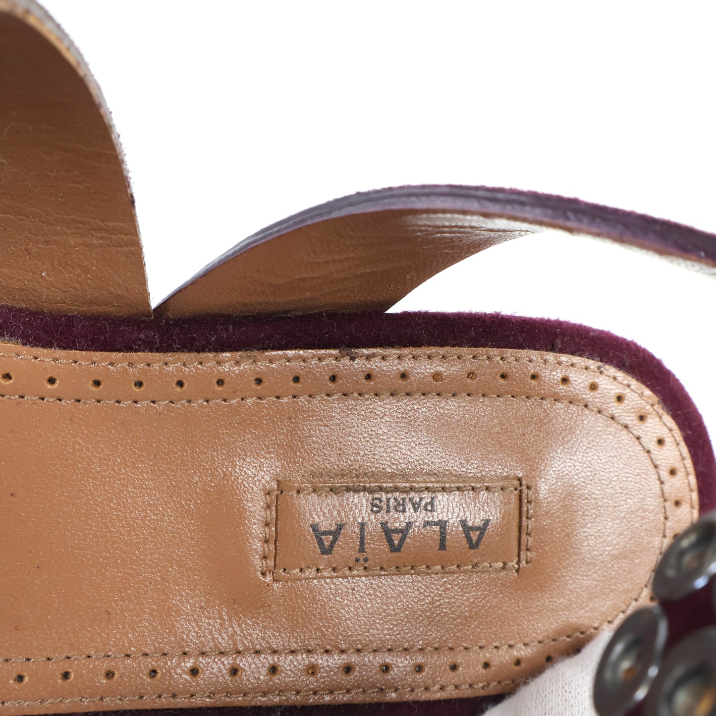 Alaia Sandals Ankle Strap Purple Suede 39