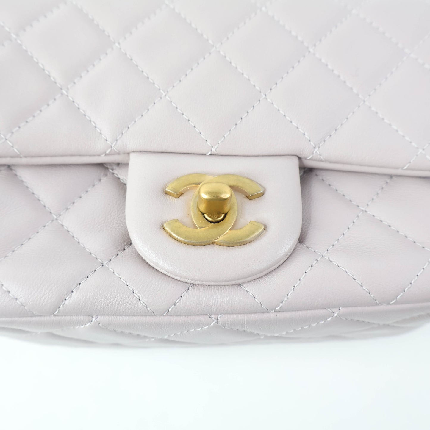 Chanel 7" Square Lilac Lamb GHW