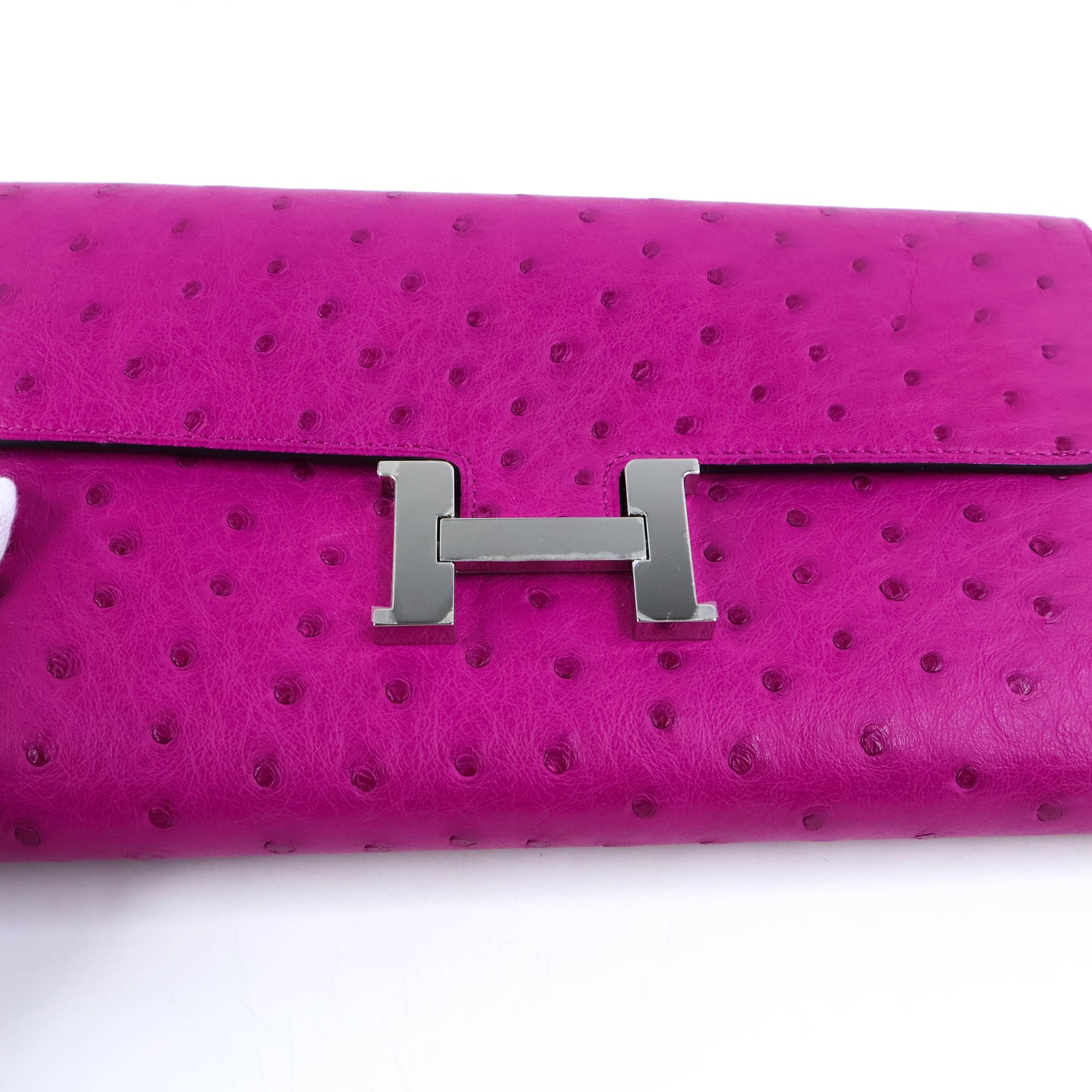 Hermes Constance Wallet Ostrich Rose Popou