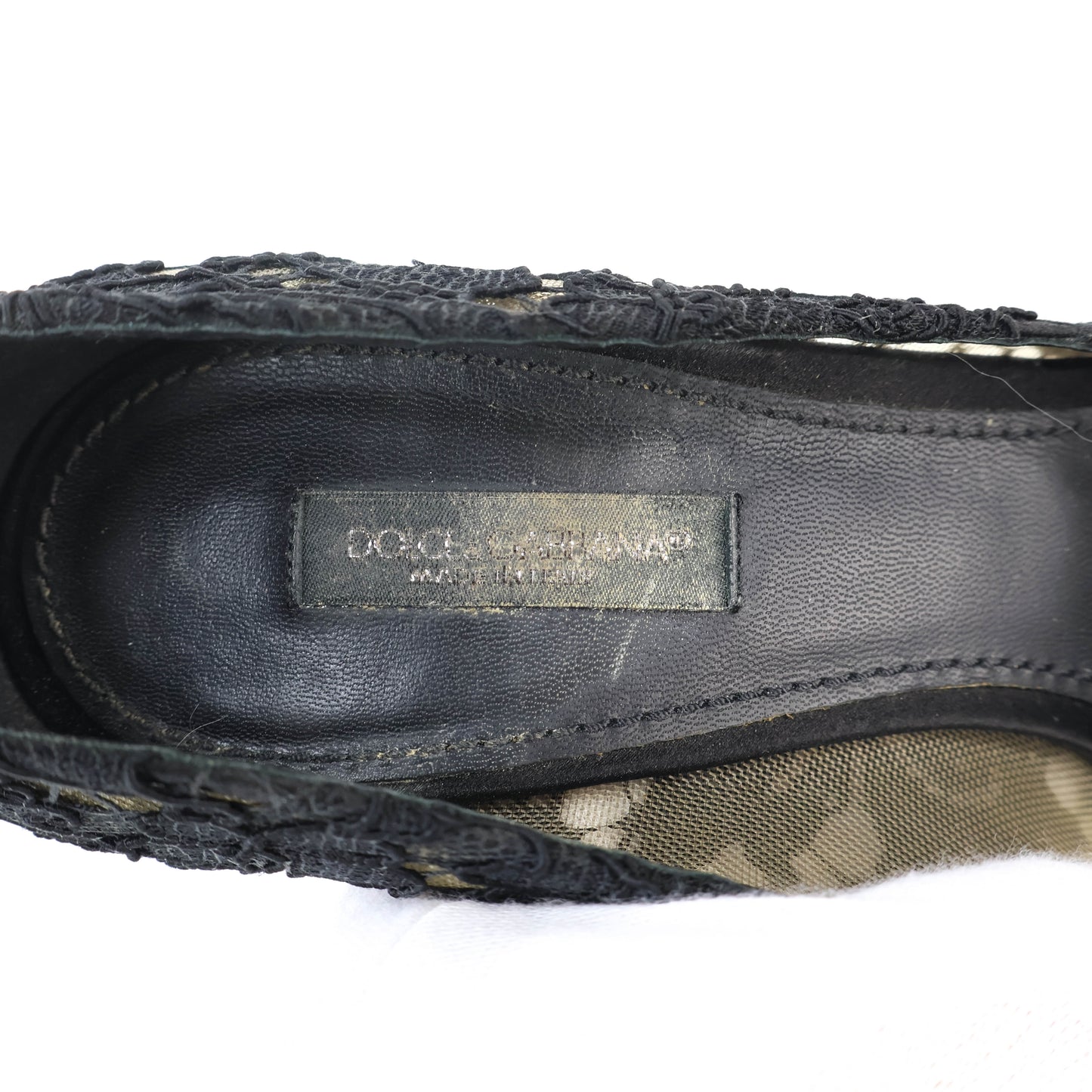 Dolce & Gabbana Pumps Lace Black Crystal 37.5