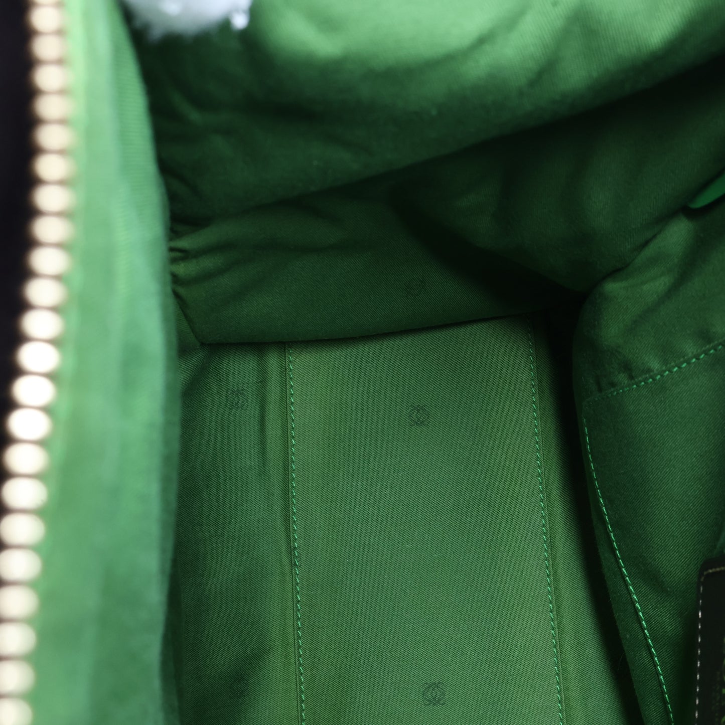 Loewe Anagram Tricolor Pebbled Handbag Leather Tan Green