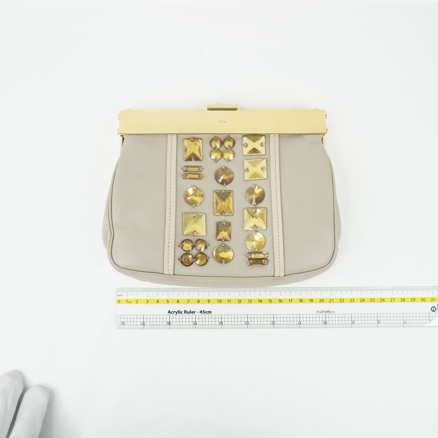 Chloe Clutch with Chain Grey