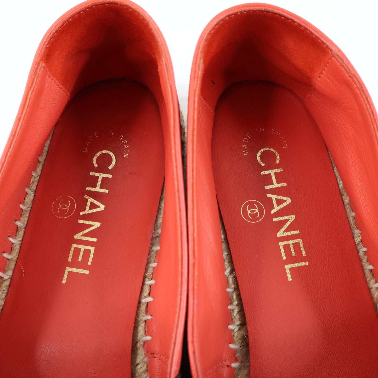 Chanel Espadrille Leather Red 38
