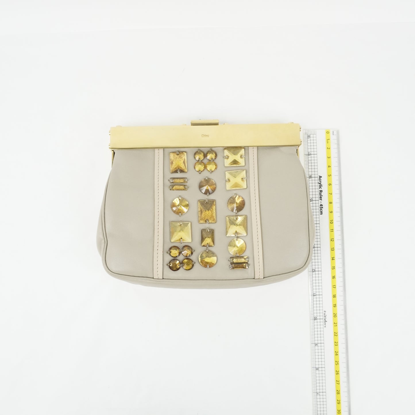 Chloe Clutch with Chain Grey