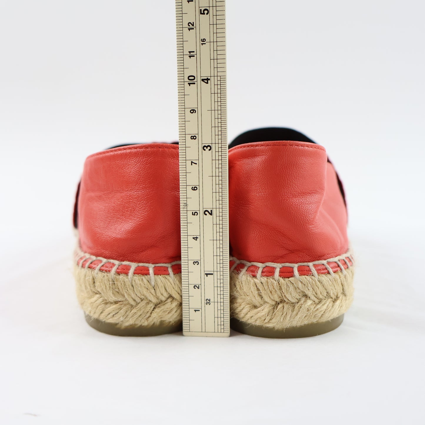Chanel Espadrille Leather Red 38