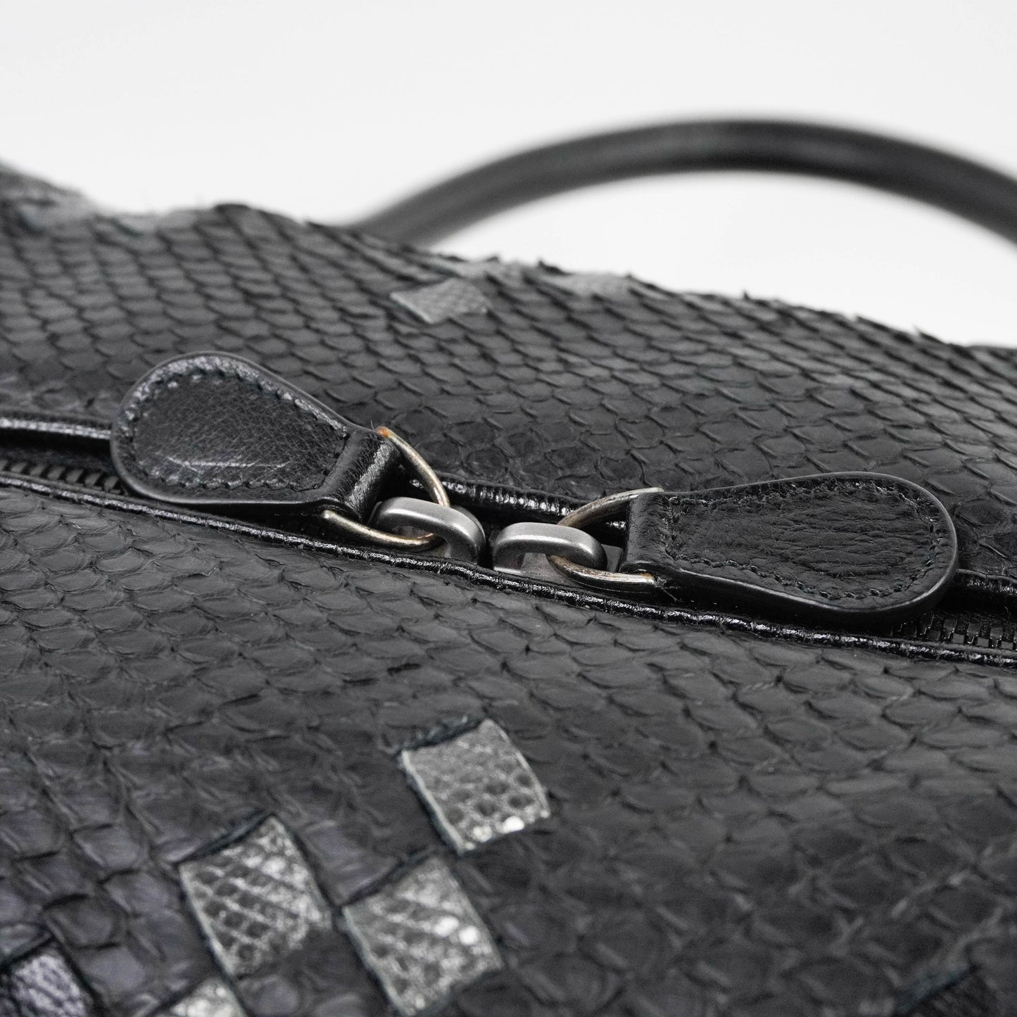 Bottega Handbag Python Black