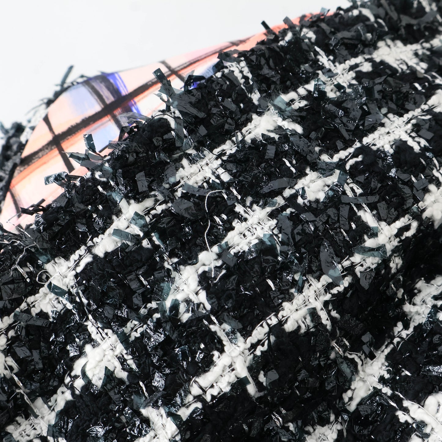 Chanel Jacket Tweed Black White Silver