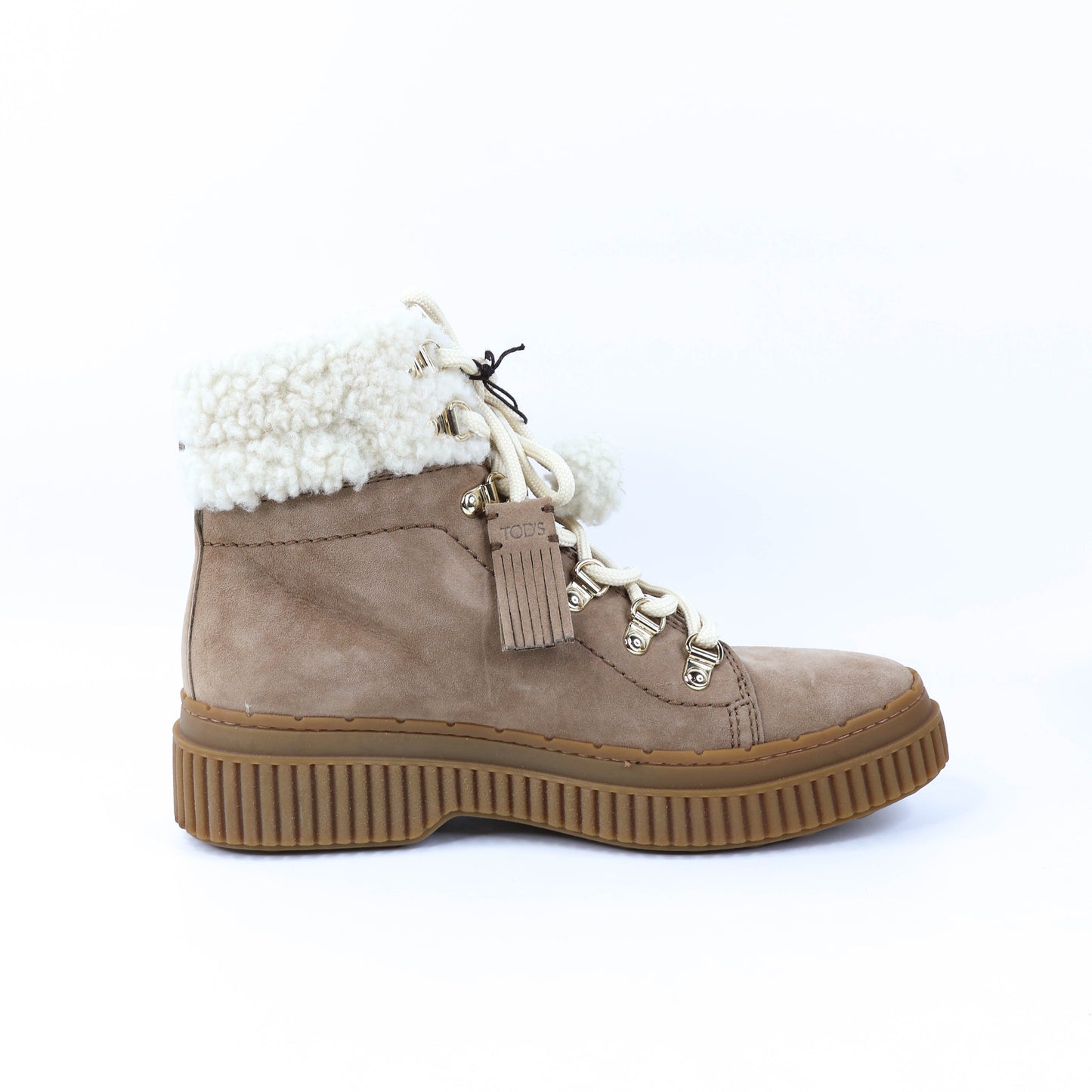 Tod's Boots Suede Wool Brown 36.5