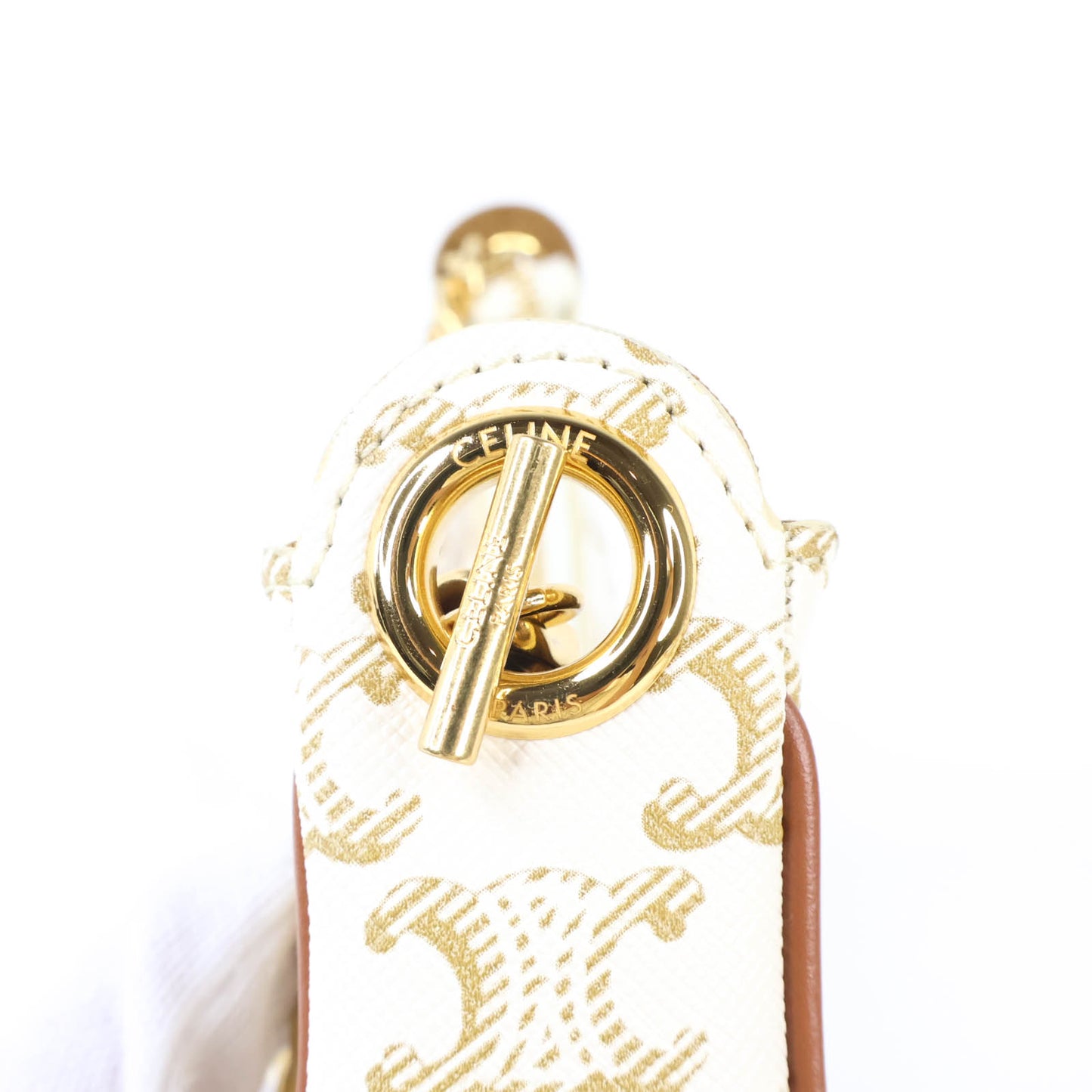 Celine Ava Medium Triomphe White Chain