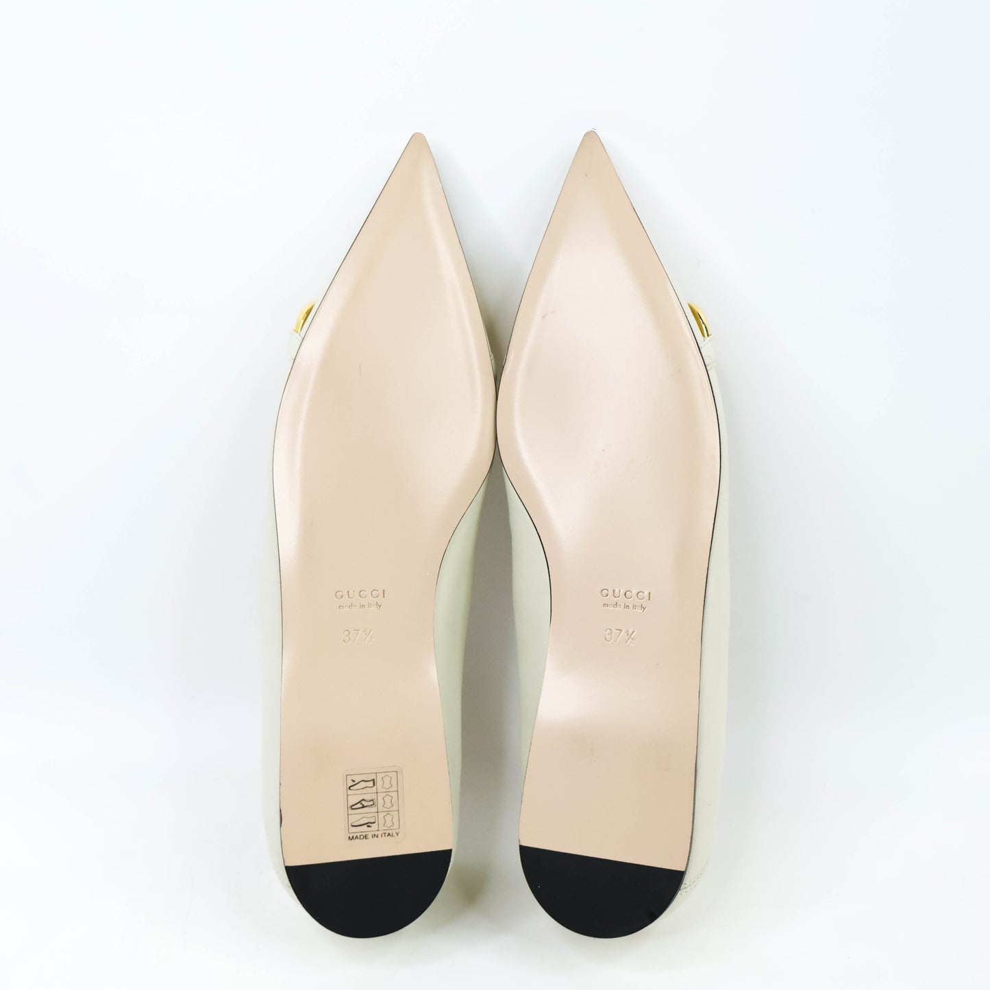 Gucci Horsebit Flats White 37.5