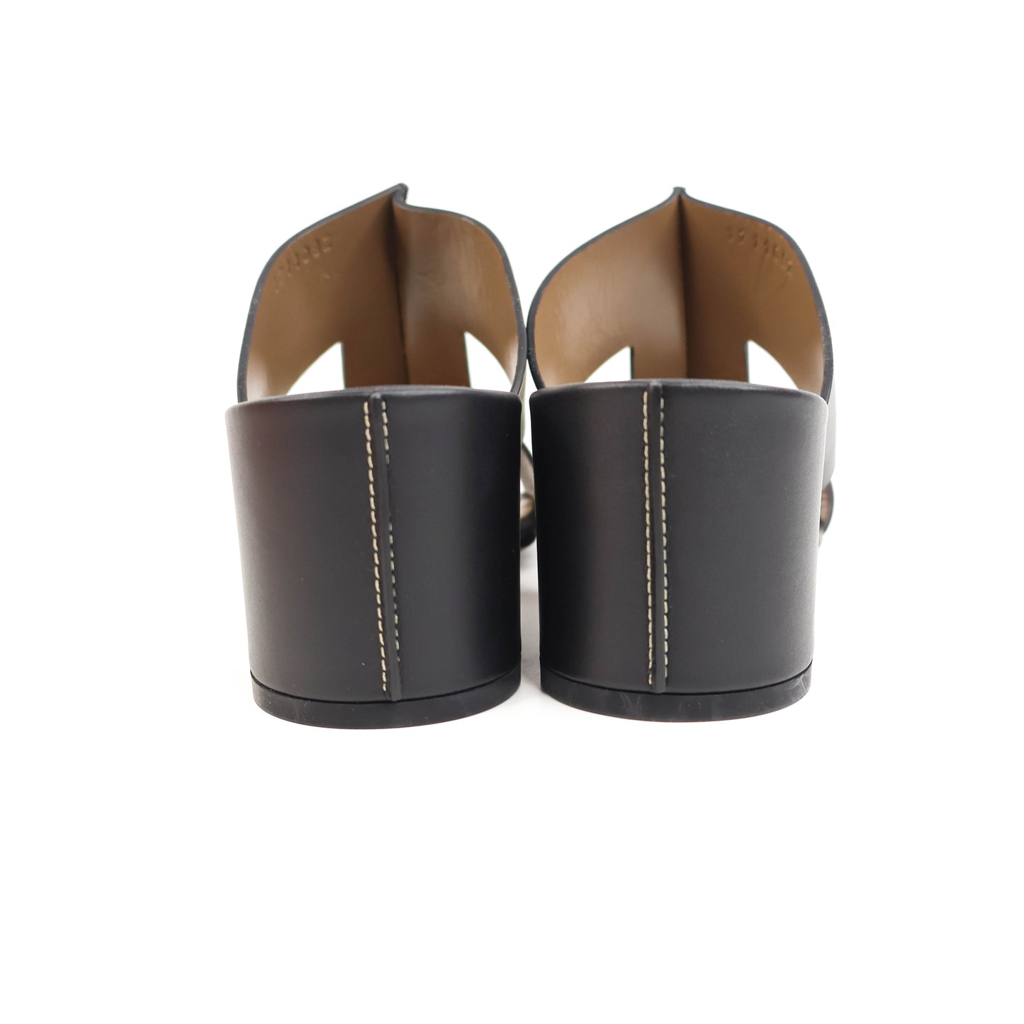Hermes Ostia Sandals Black Calfskin 38.5