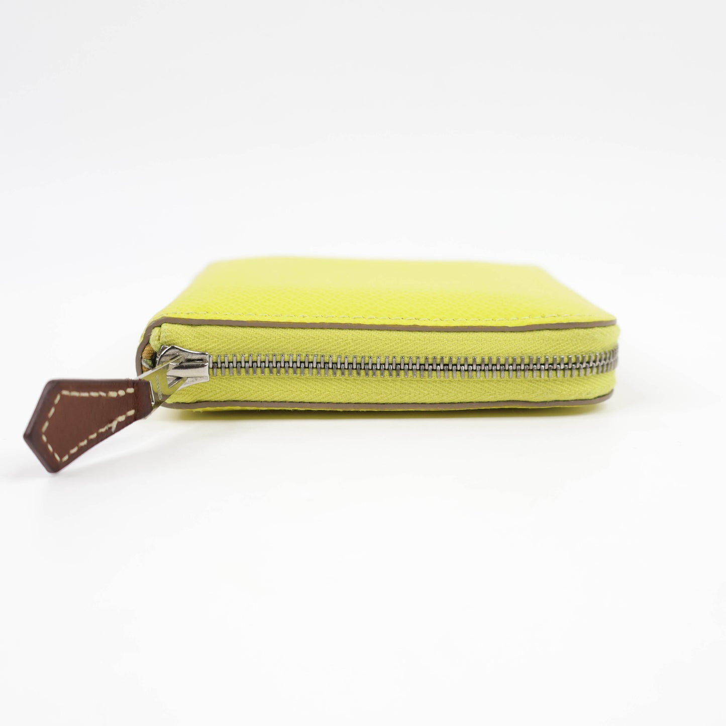 Hermes Azap Silk in Compact Wallet Lime Epsom