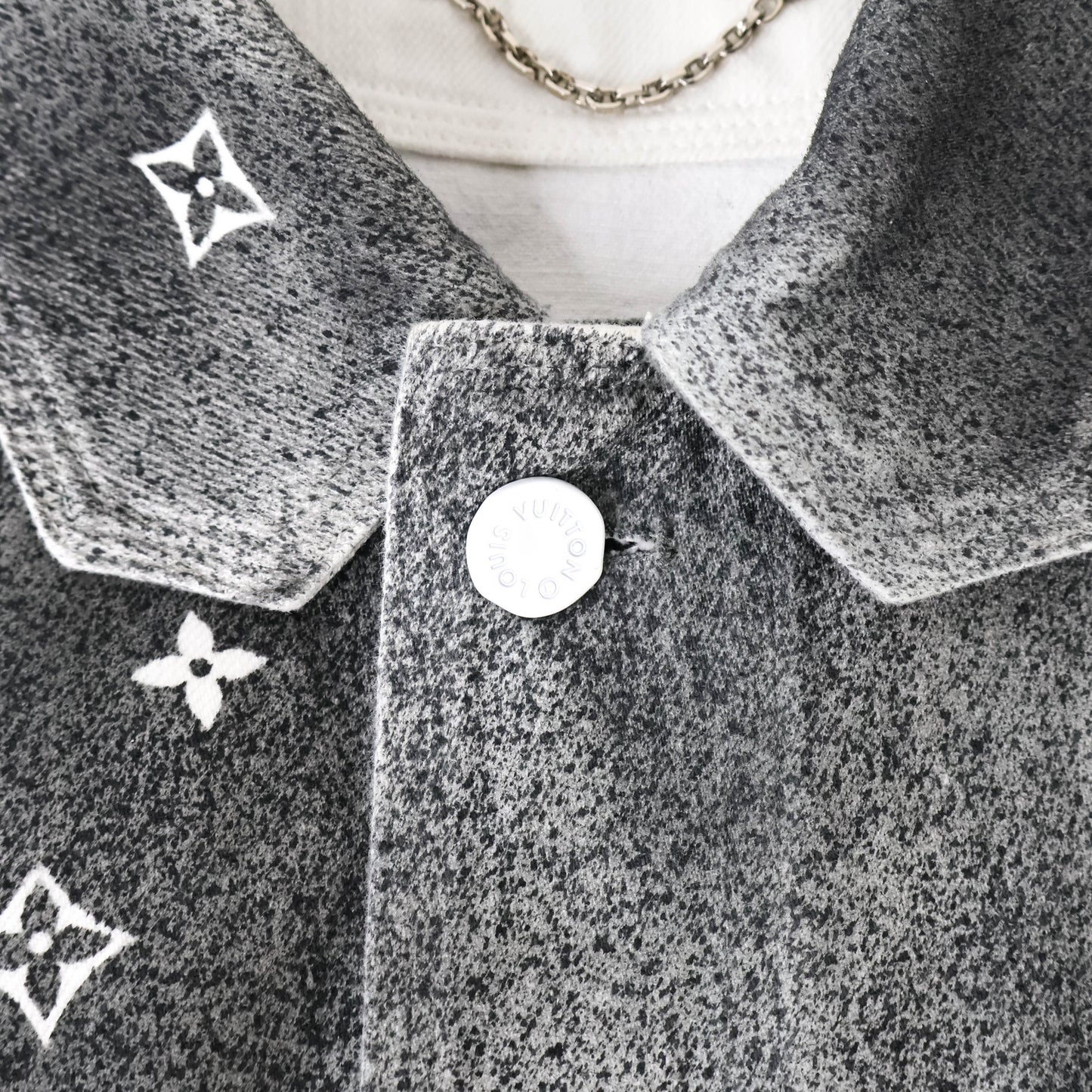 Louis Vuitton Jacket Grey White Denim Monogram