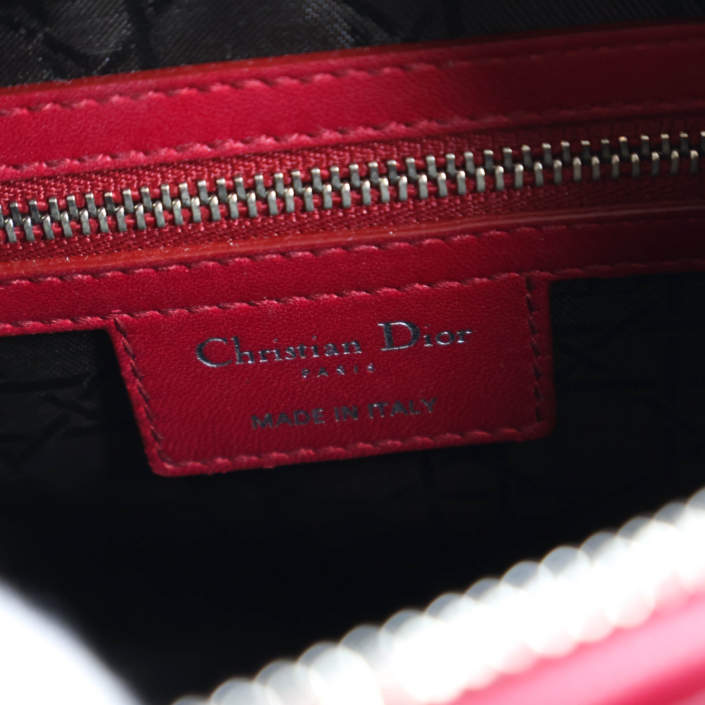 Christian Dior Lady Medium Rouge Carmi Lambskin