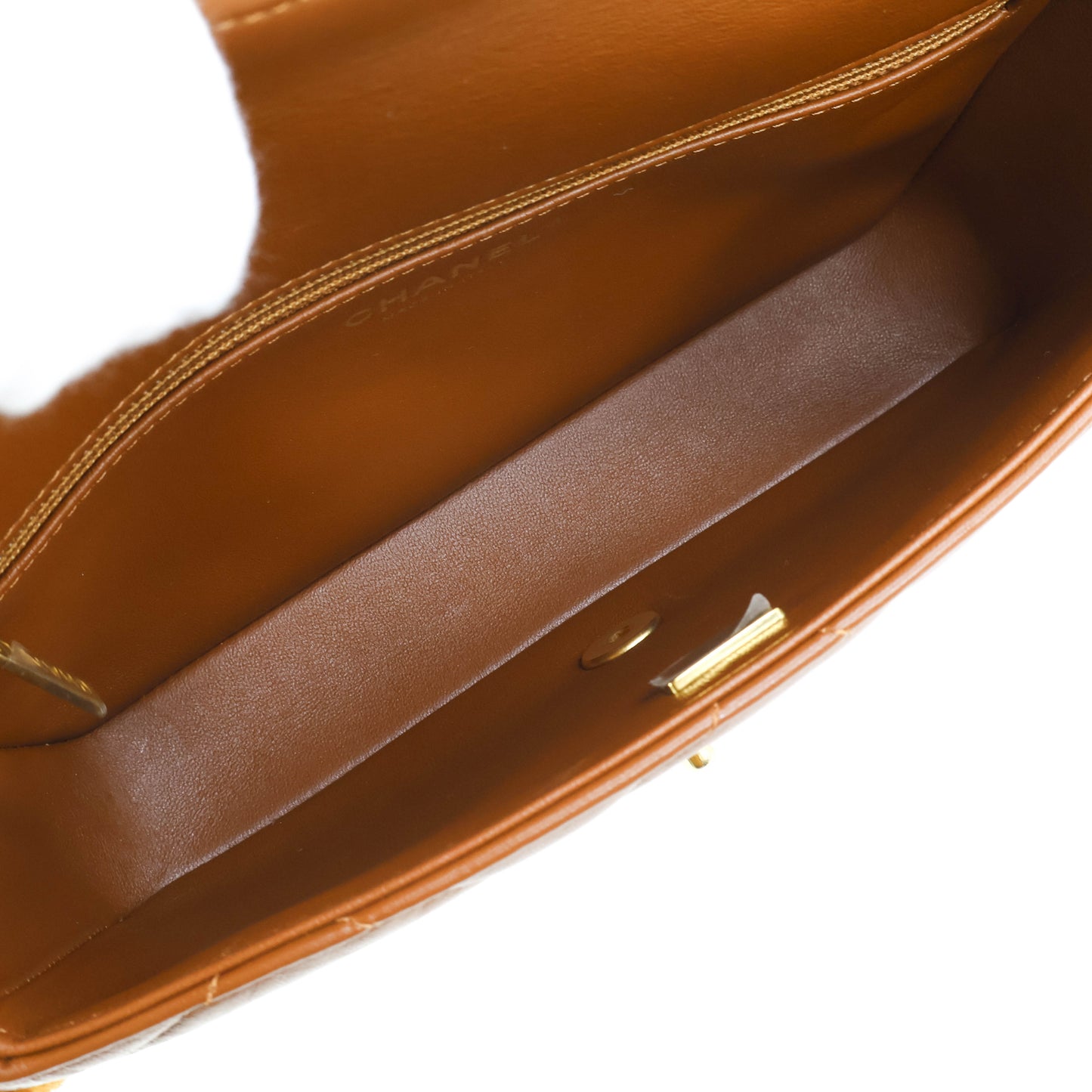 Chanel Flap Bag Fur Brown GHW Lamb