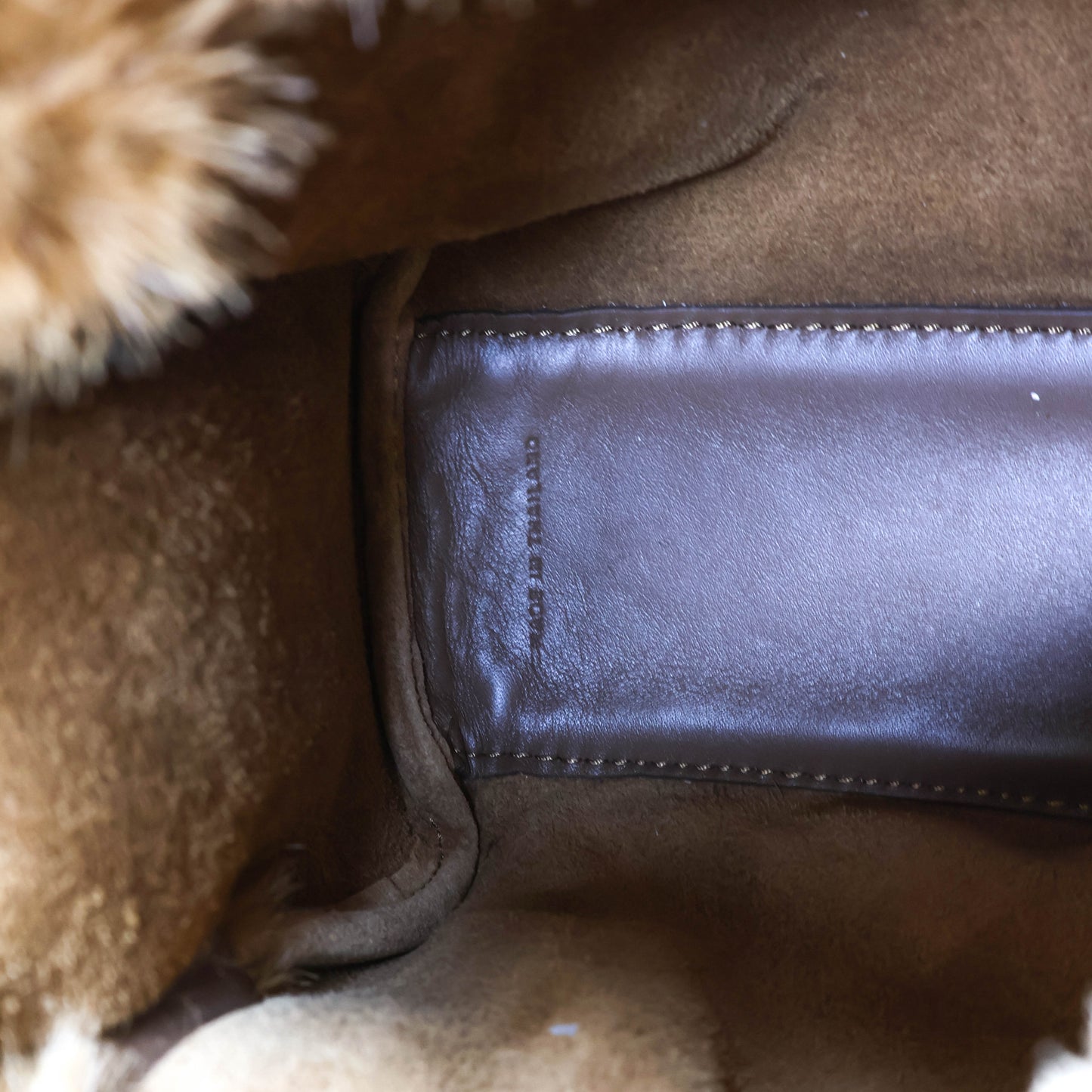 Boyy Scrunchy Faux fur Top Handle Bag Brown