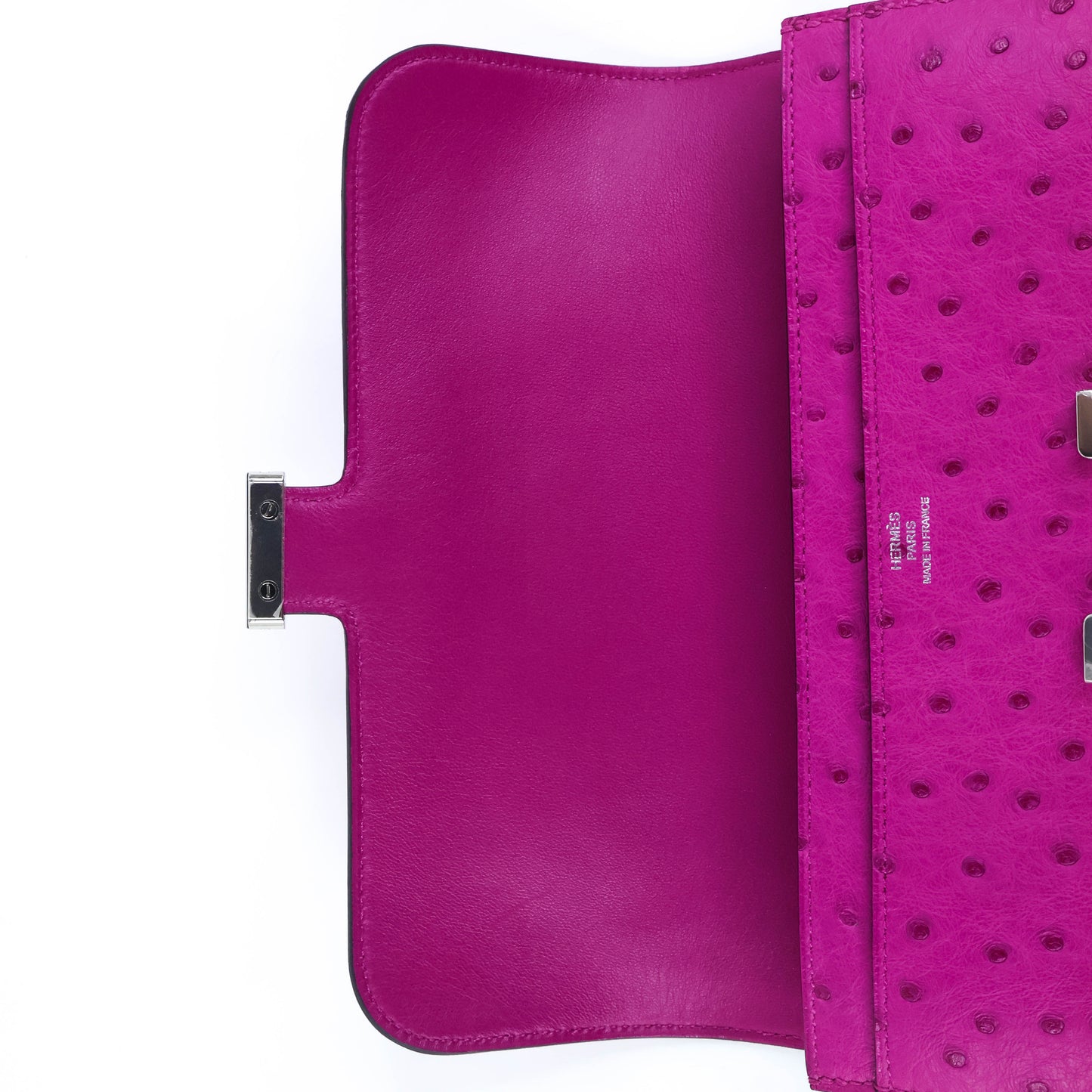Hermes Constance Wallet Ostrich Rose Popou
