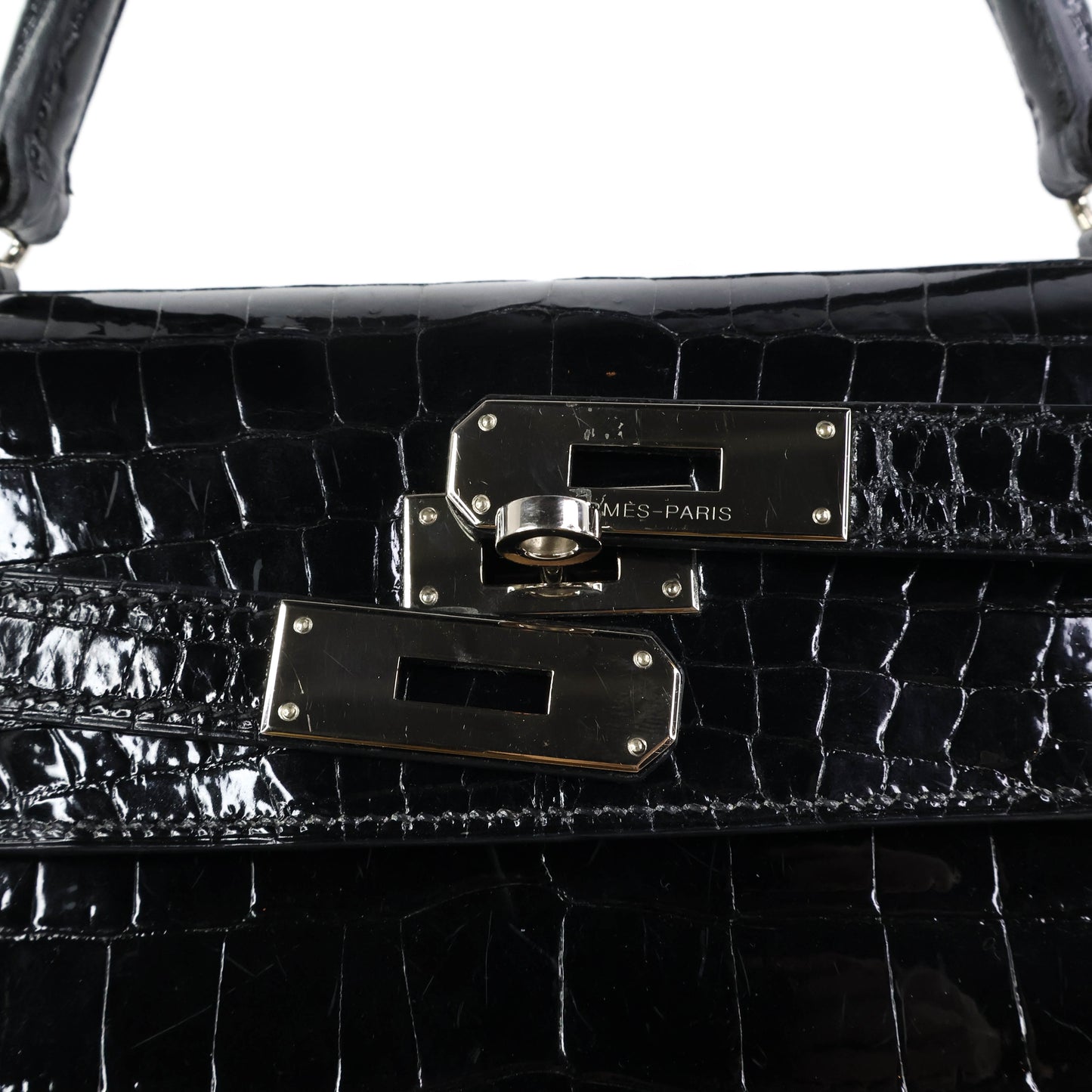 Hermes Kelly32 Black Niloticus shiny