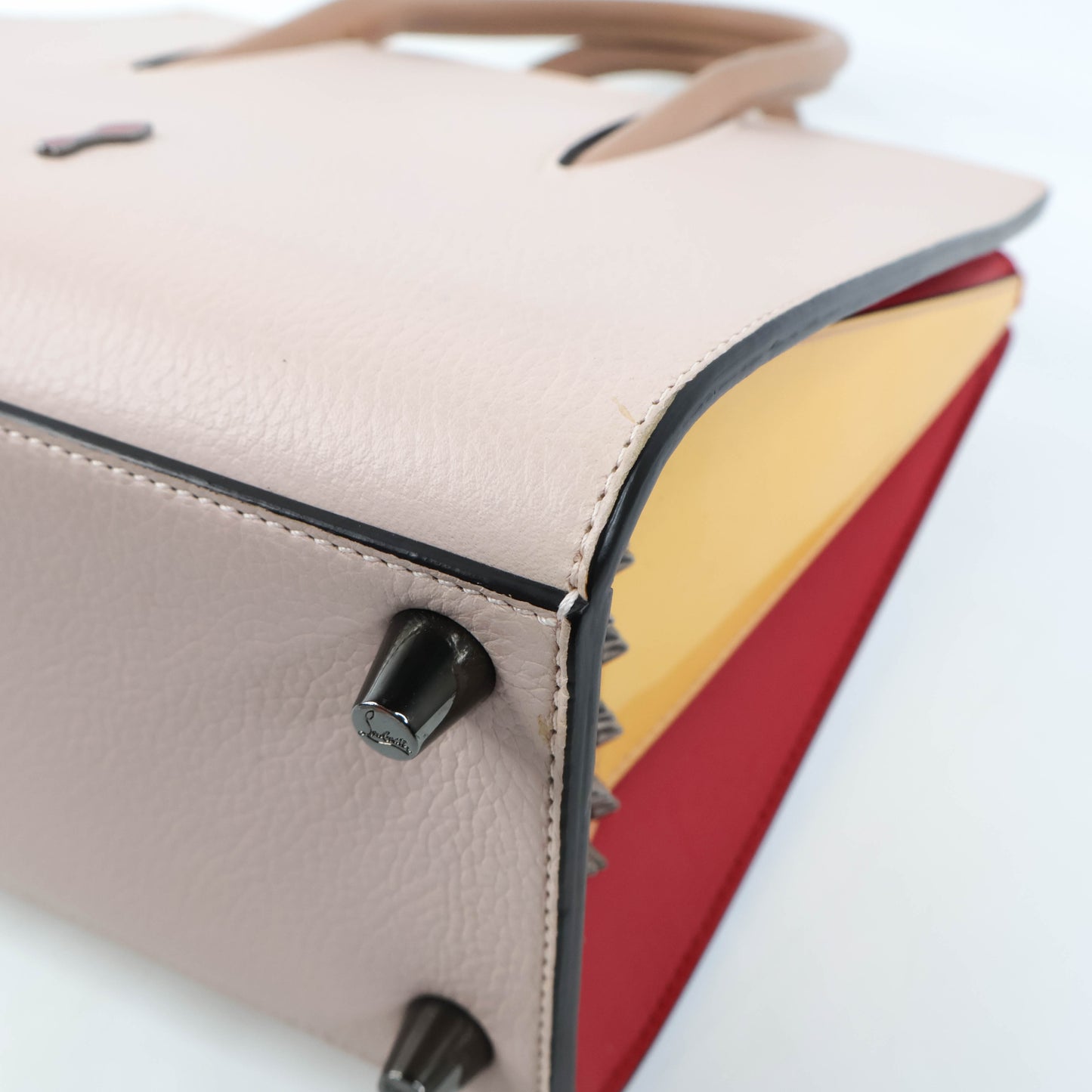 Christian Louboutin Handbag With Strap Beige Red