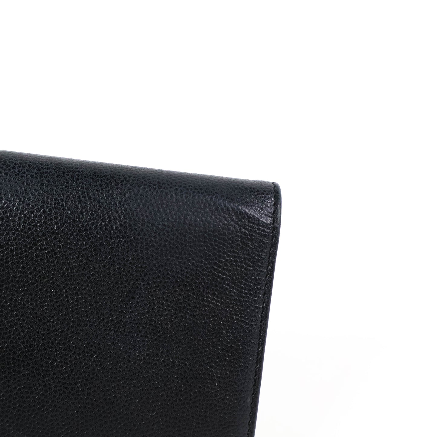 Chanel Bi Fold Long Wallet Black Caviar GHW