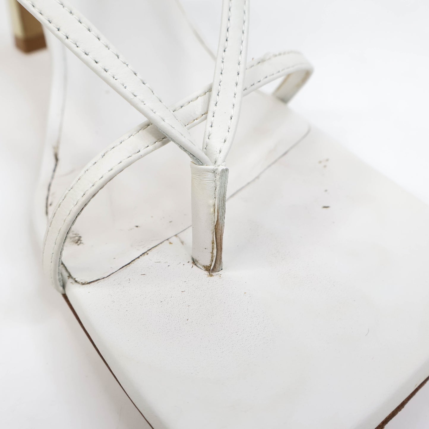 Bottega Sandals Heels Strap White 37.5