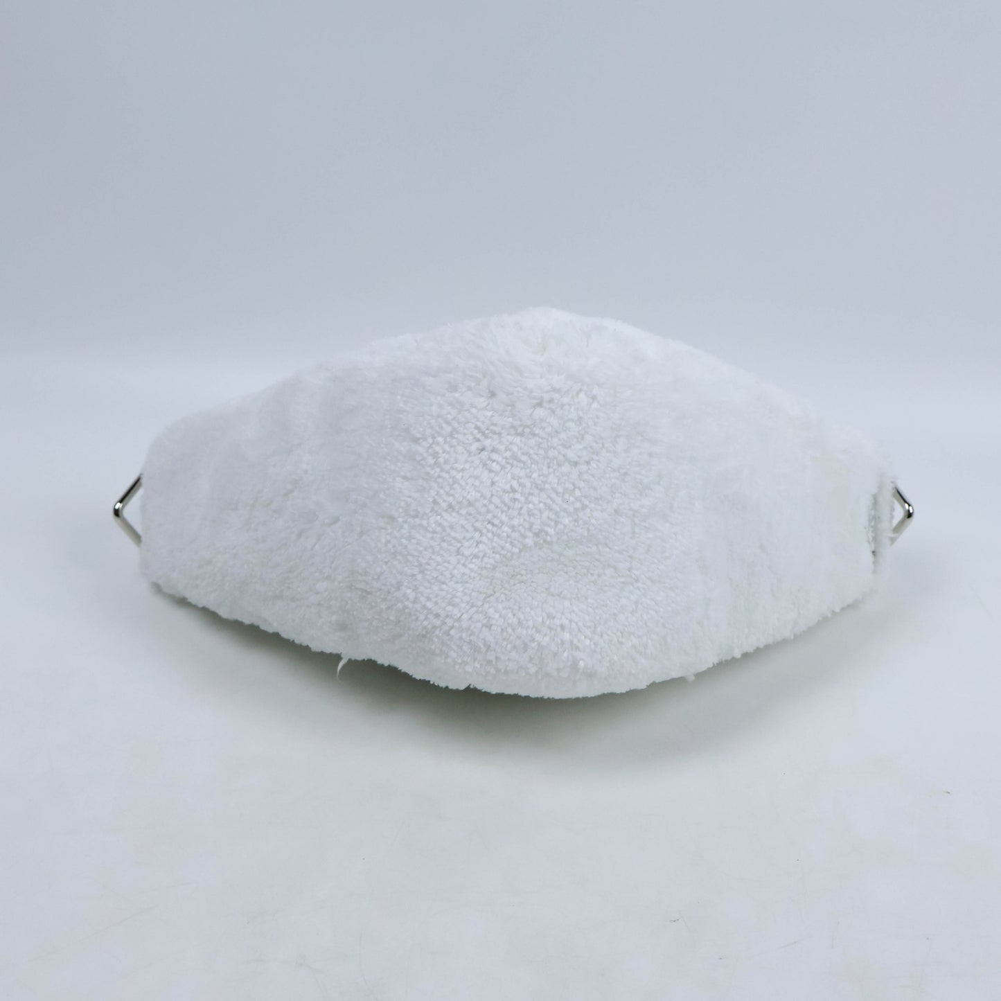 Prada Triangle Terrycloth Shoulder Bag White