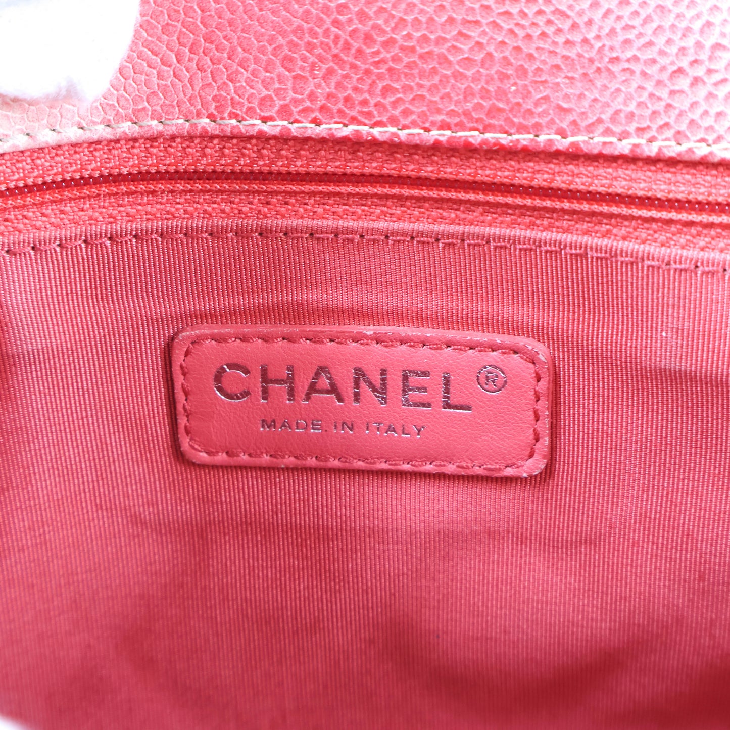 Chanel Flap Quilted Ombre White Red Caviar SHW