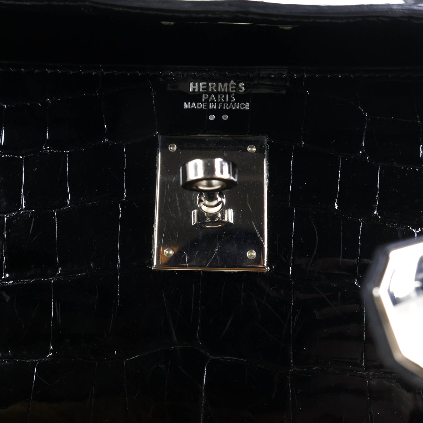 Hermes Kelly32 Black Niloticus shiny