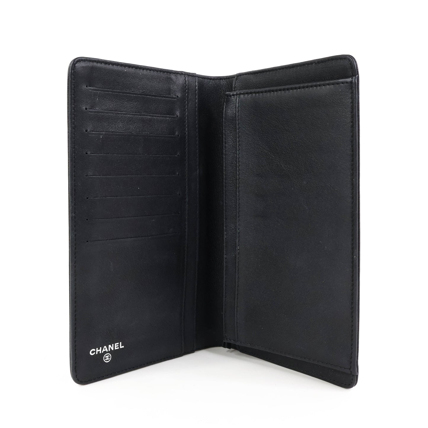 Chanel Bi Fold Long Wallet Black Caviar GHW