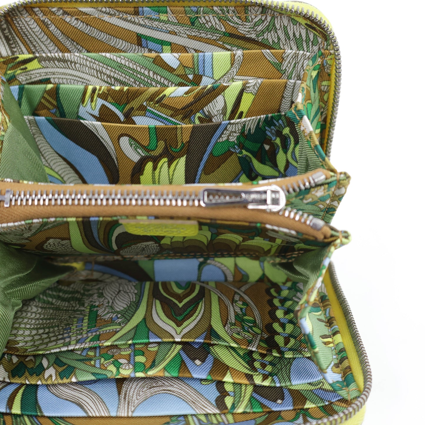 Hermes Azap Silk in Compact Wallet Lime Epsom