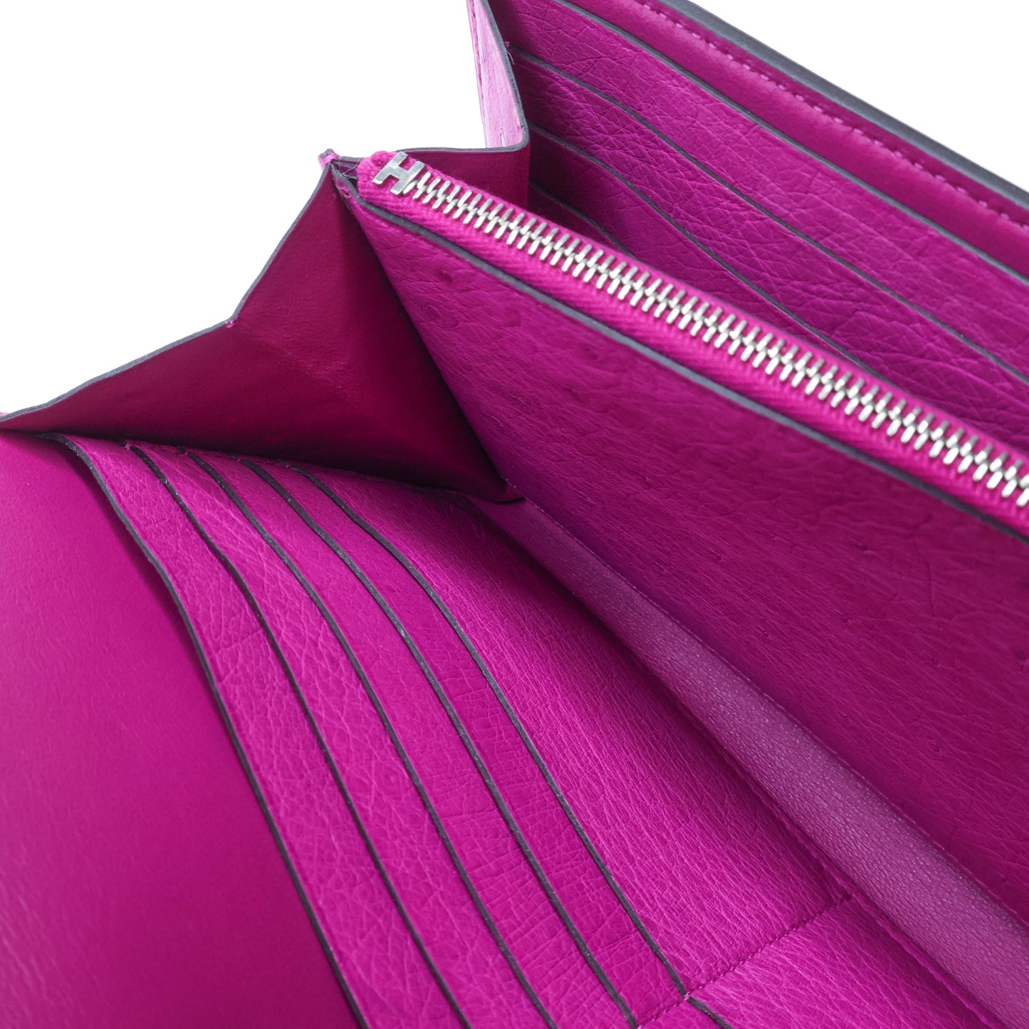 Hermes Constance Wallet Ostrich Rose Popou