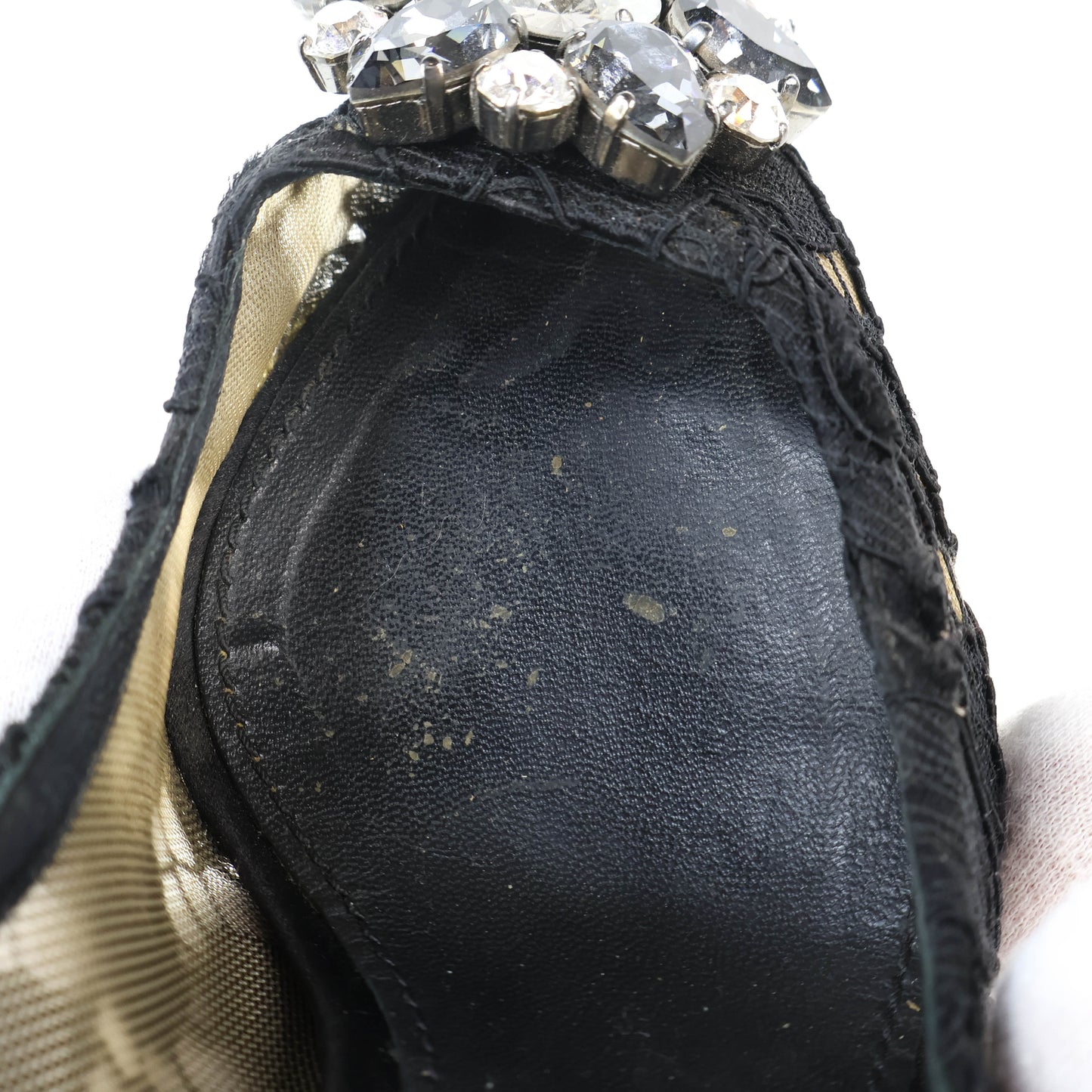 Dolce & Gabbana Pumps Lace Black Crystal 37.5