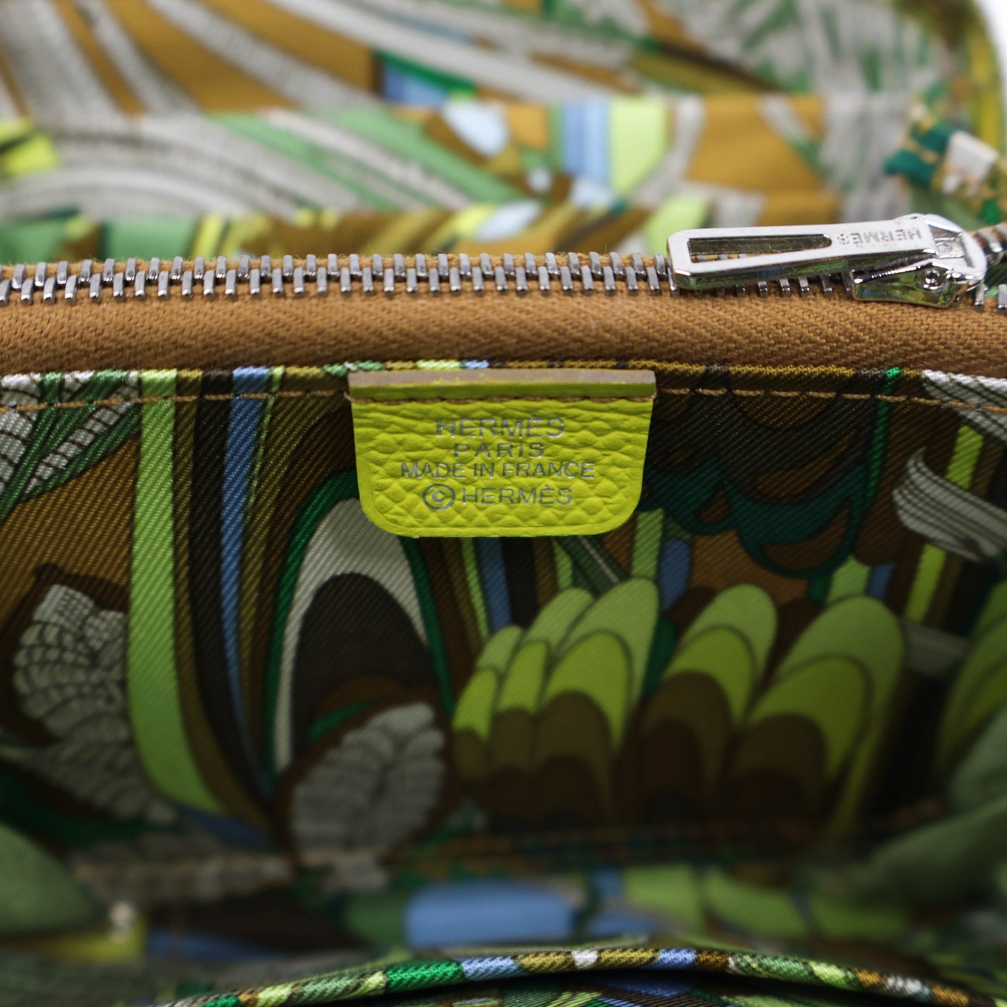 Hermes Azap Silk in Compact Wallet Lime Epsom