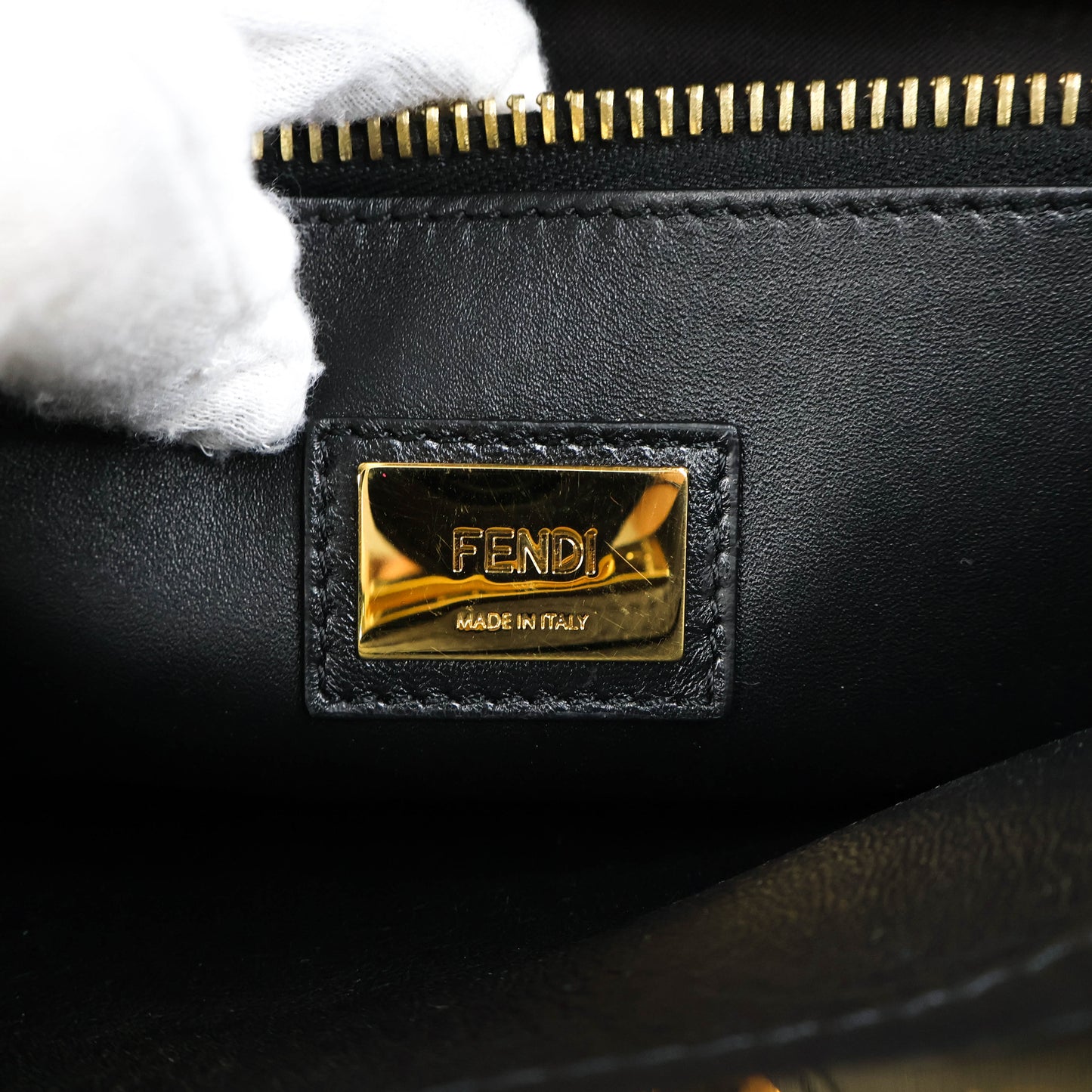 Fendi Peekaboo Medium Black Stud Gold