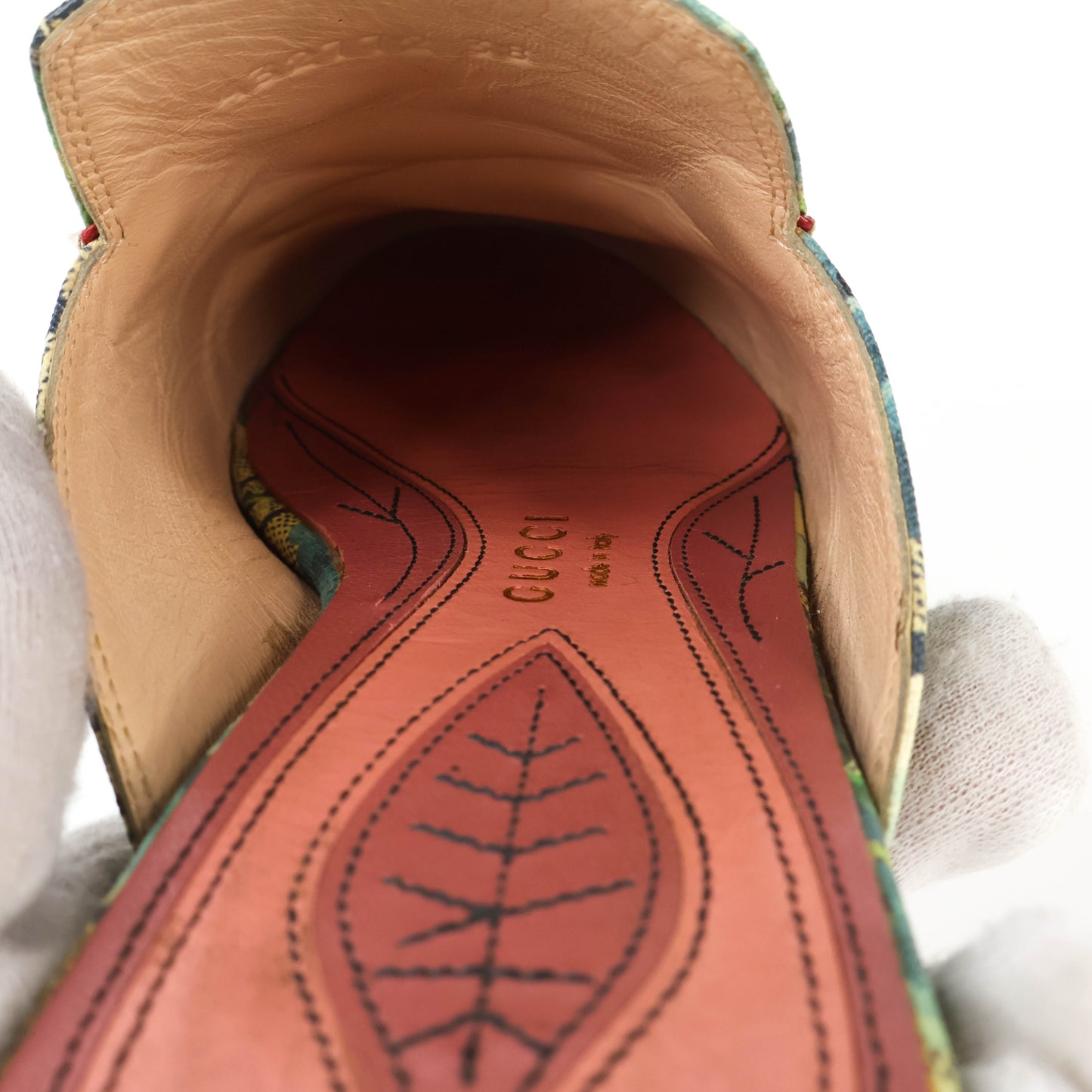 Gucci Horsebit Flat Princetown Floral Blue 38