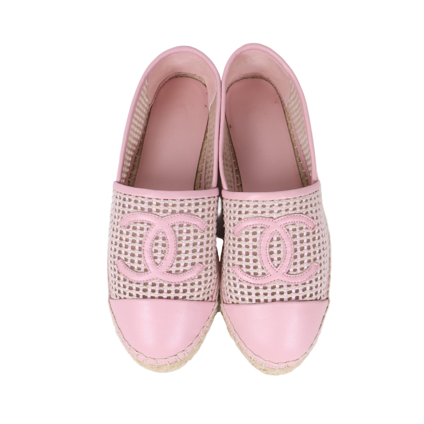 Chanel Espadrilles Mesh Light Pink Beige 37