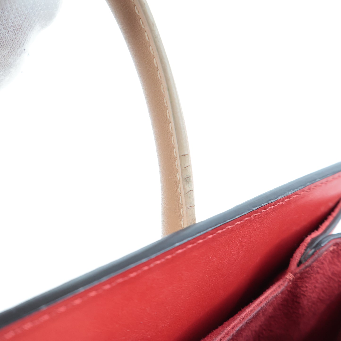 Christian Louboutin Handbag With Strap Beige Red