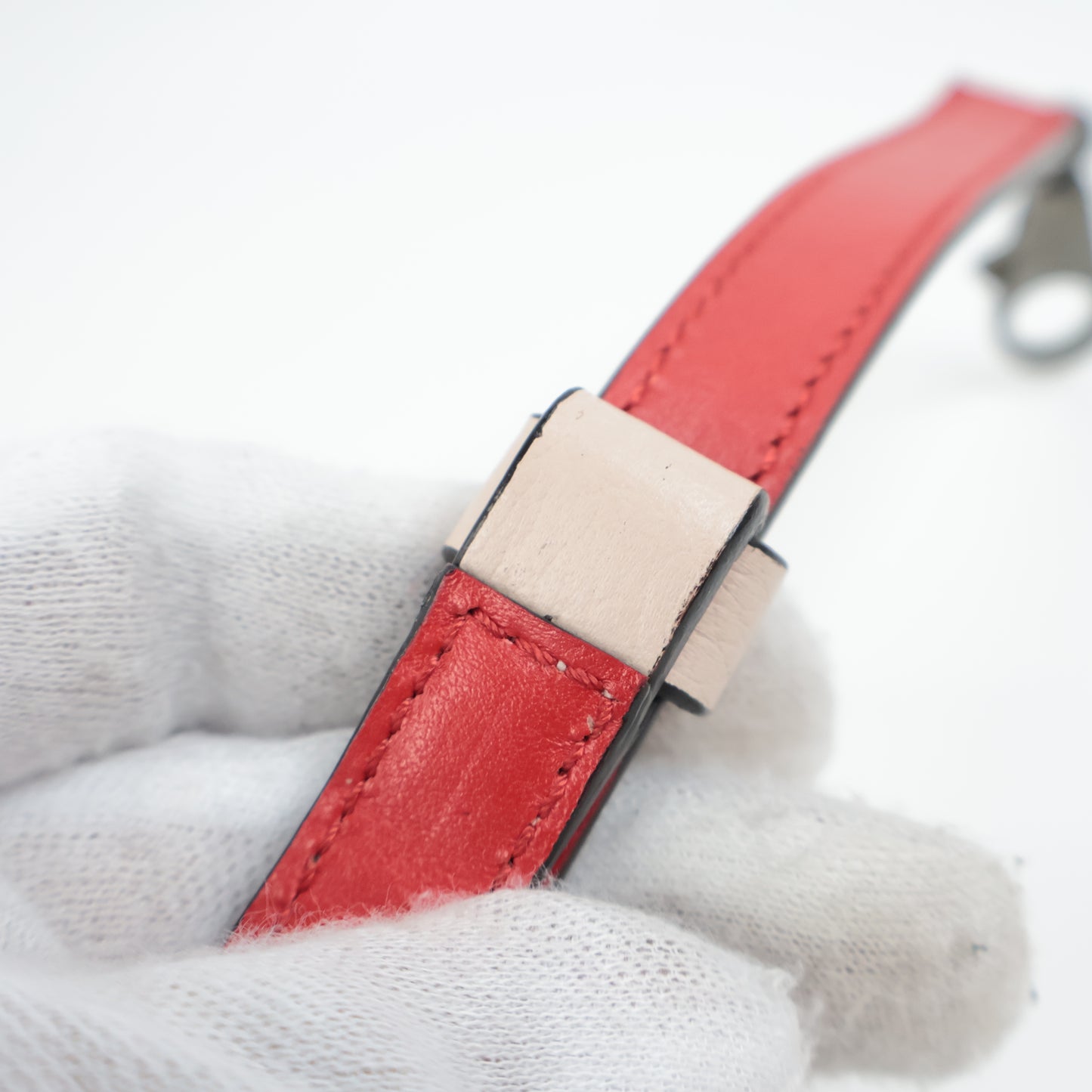 Christian Louboutin Handbag With Strap Beige Red