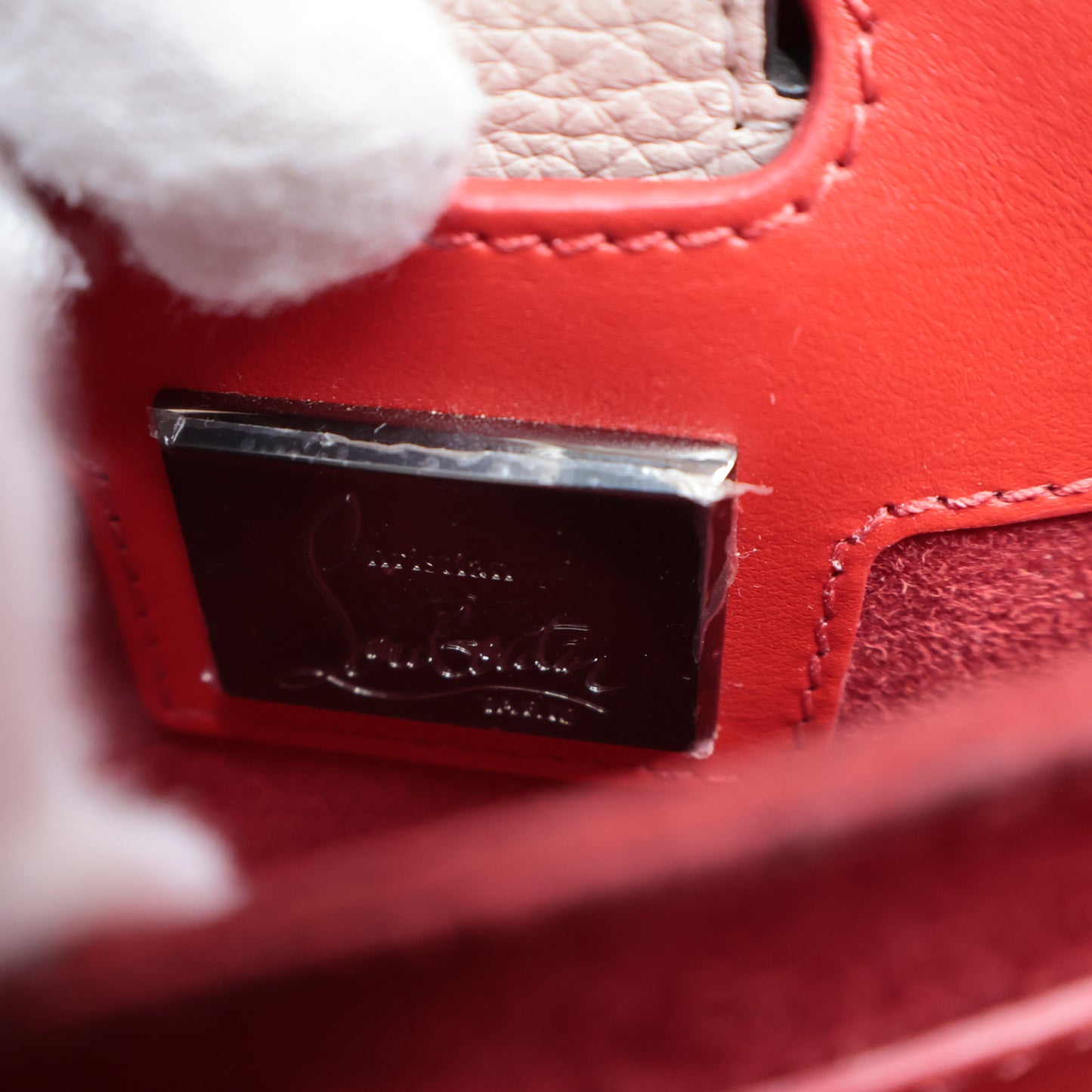 Christian Louboutin Handbag With Strap Beige Red