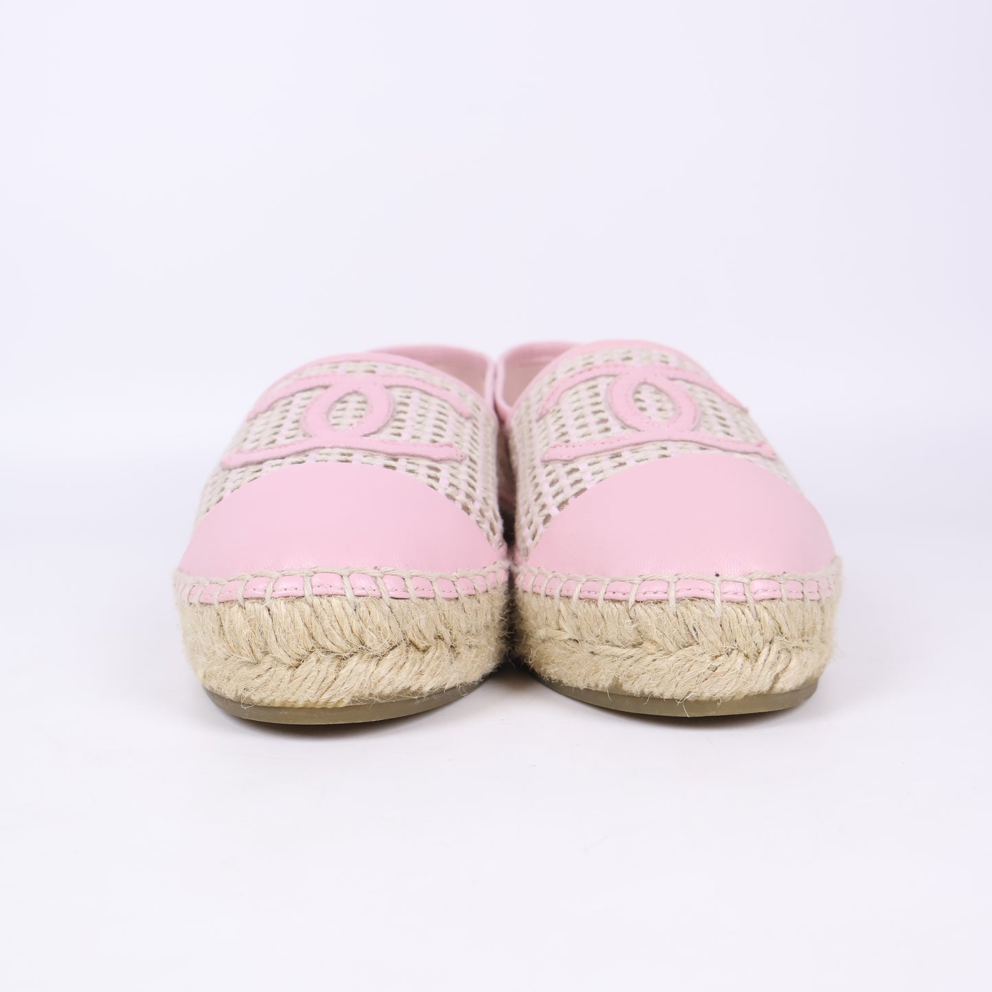 Chanel Espadrilles Mesh Light Pink Beige 37