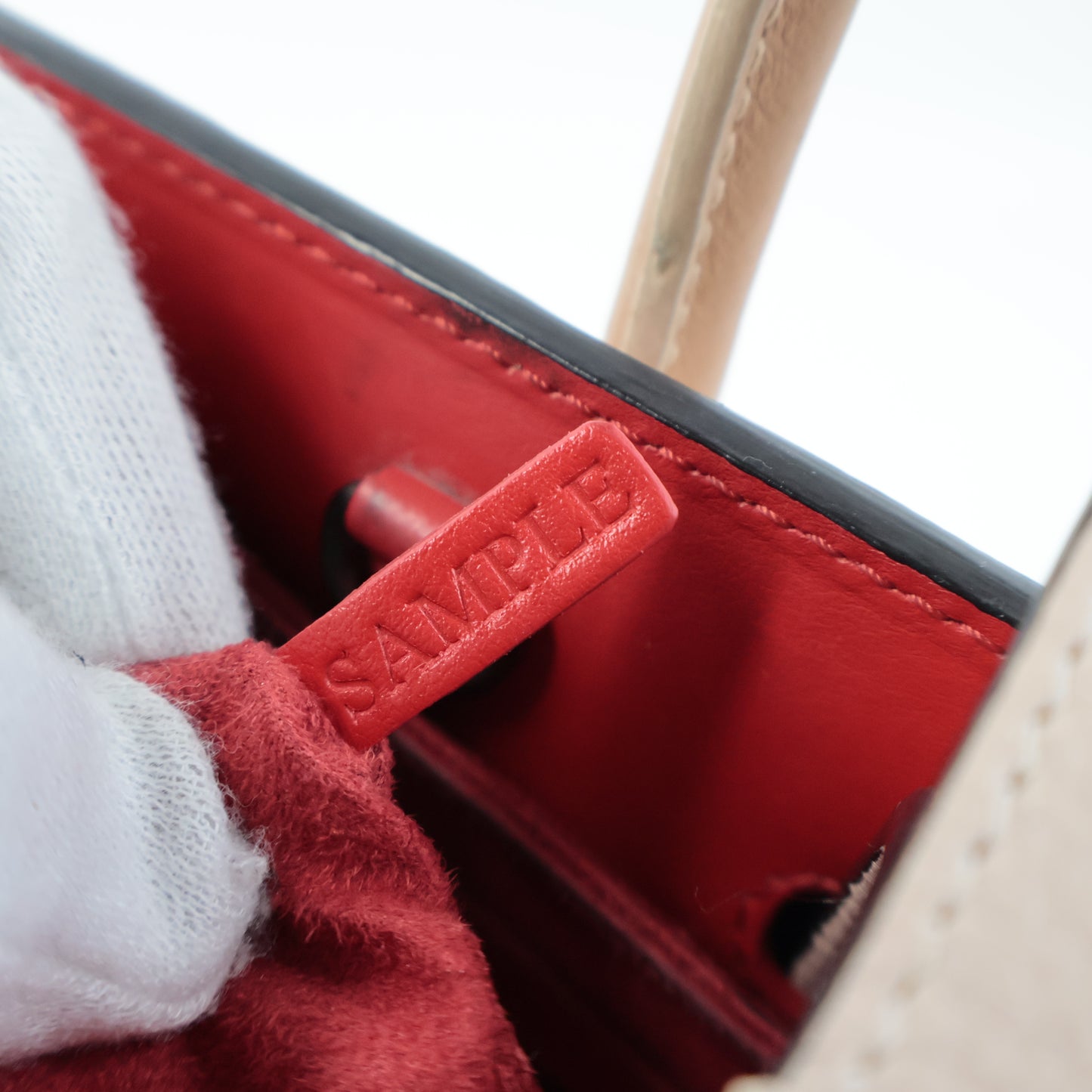 Christian Louboutin Handbag With Strap Beige Red