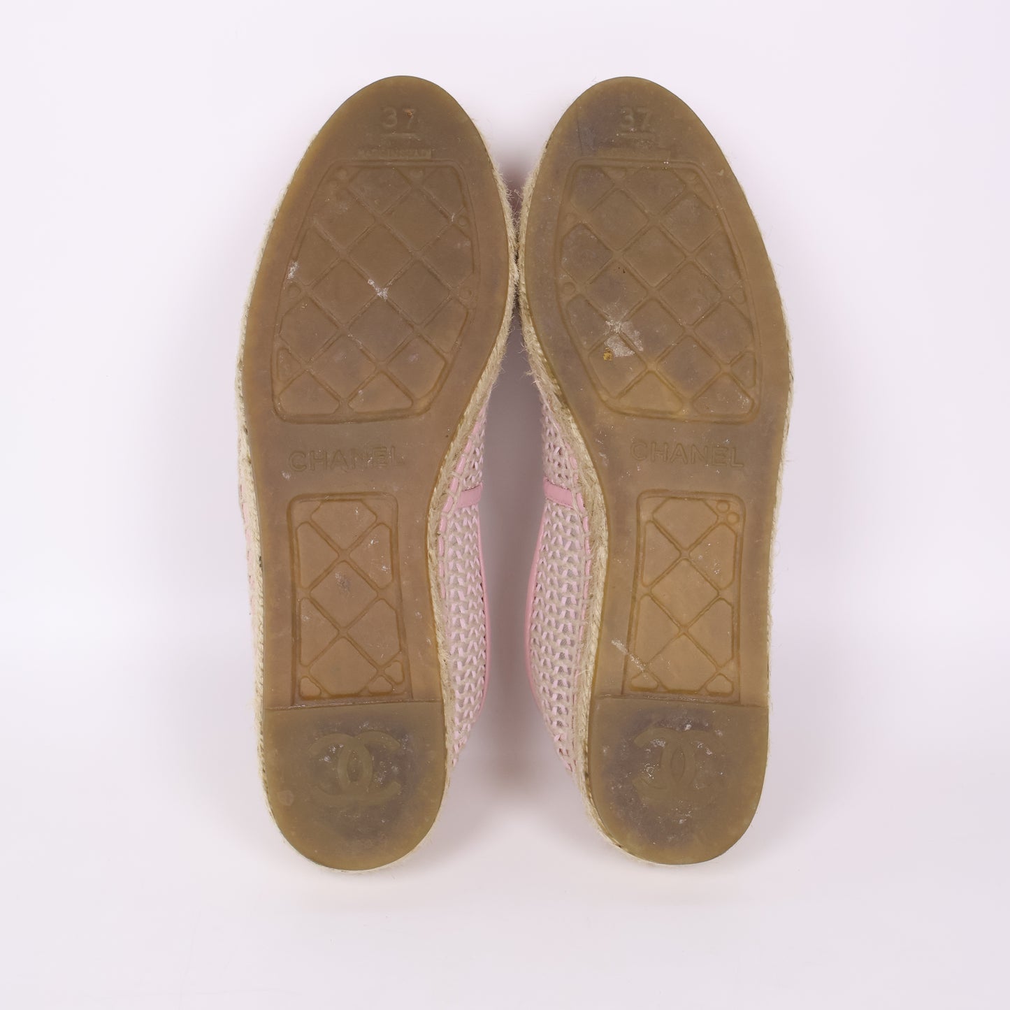 Chanel Espadrilles Mesh Light Pink Beige 37