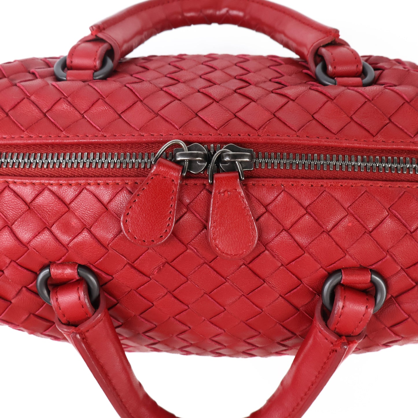 Bottega Veneta Mini Boston Bag Red